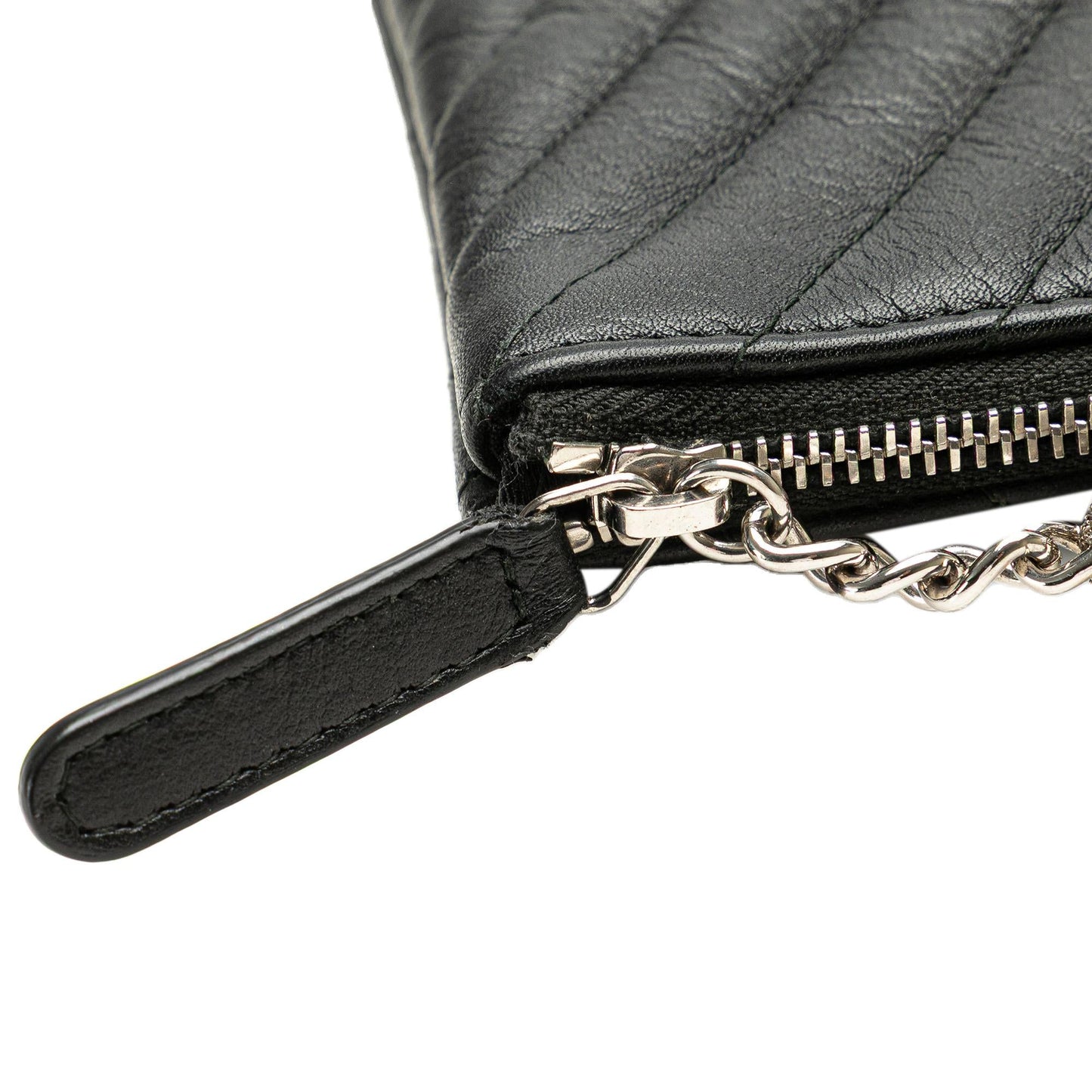 Chanel Large Diagonal Chevron Calfskin Tassel O Case Clutch