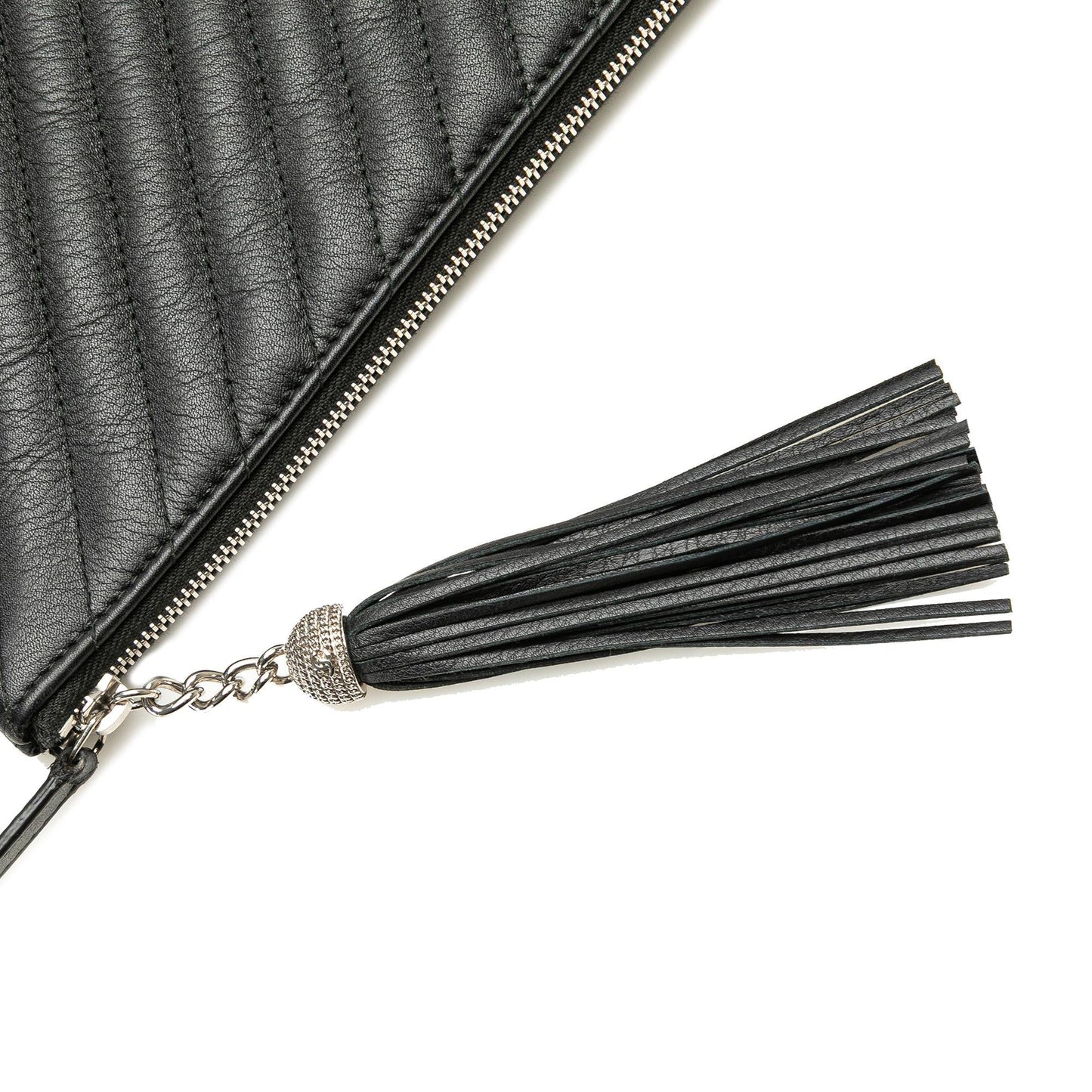 Chanel Large Diagonal Chevron Calfskin Tassel O Case Clutch