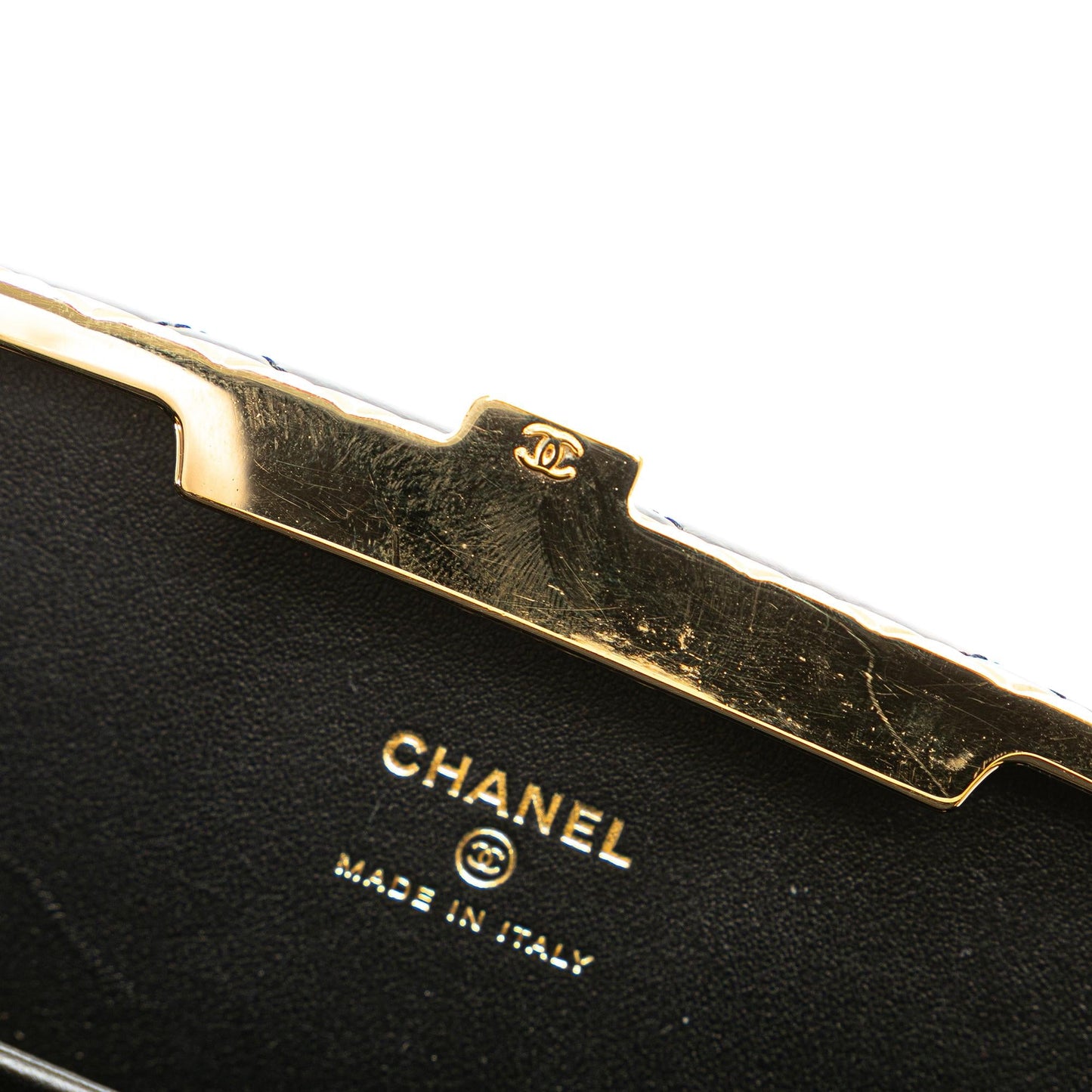 Chanel Large Glazed Goatskin Box With Chain