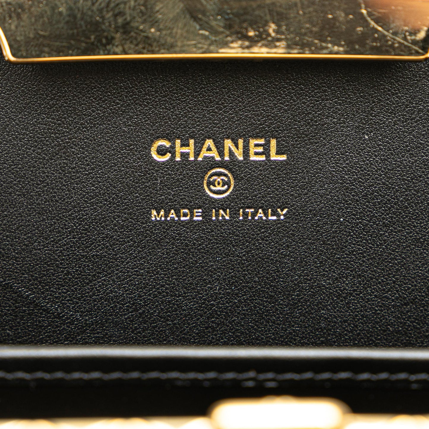 Chanel Large Glazed Goatskin Box With Chain