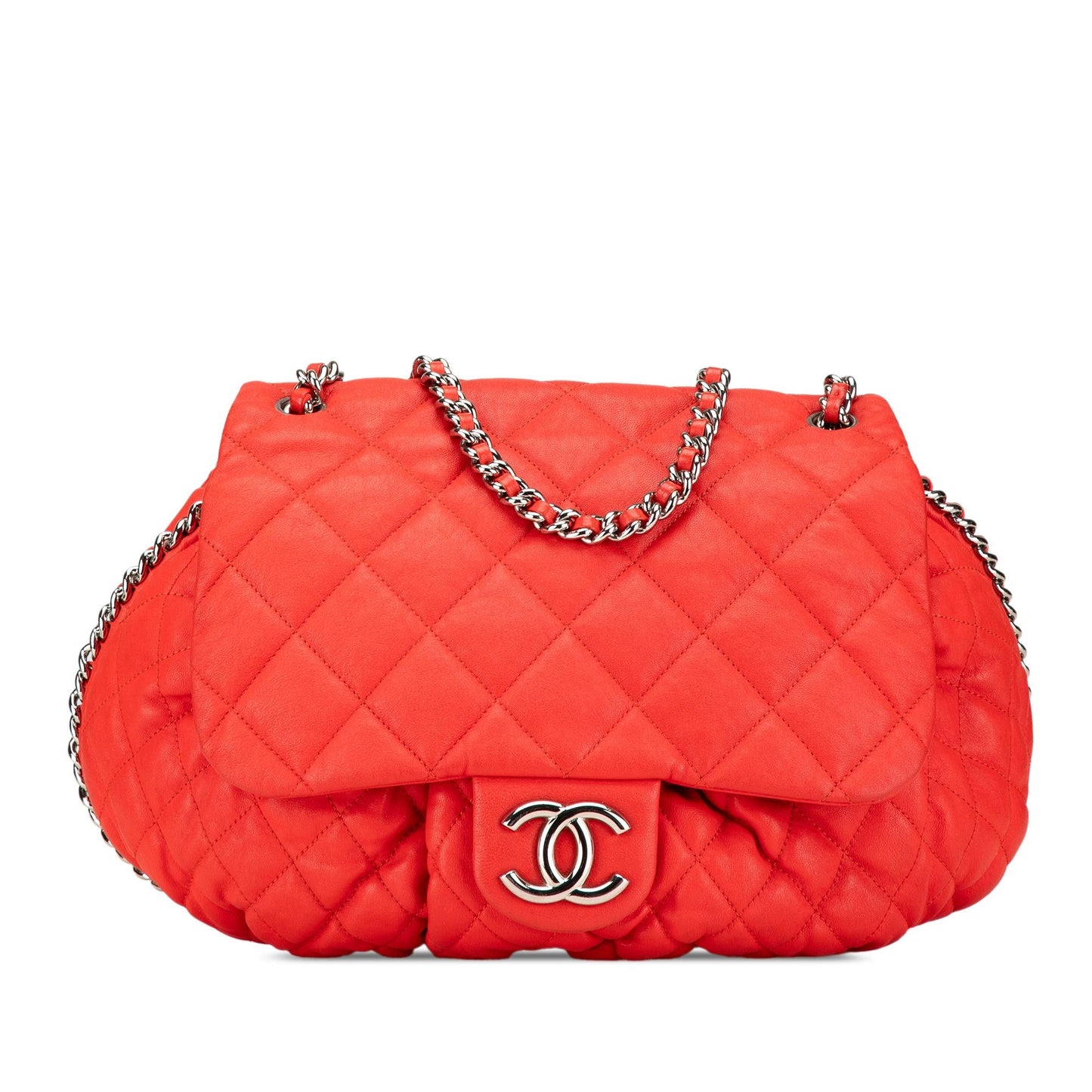 Chanel Large Quilted Lambskin Chain Around Flap