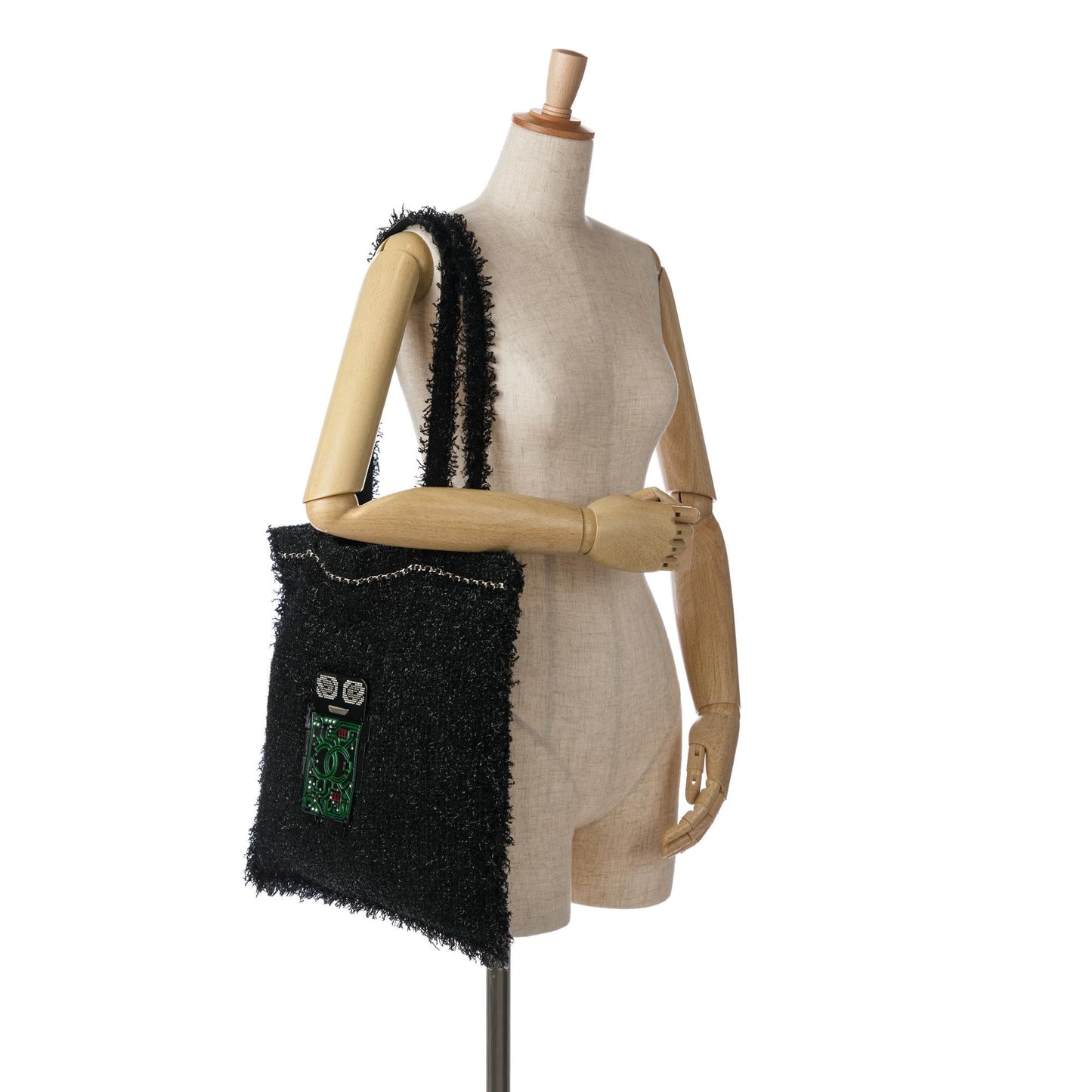 Chanel Large Resin Embellished Tweed Robot Shopping Tote