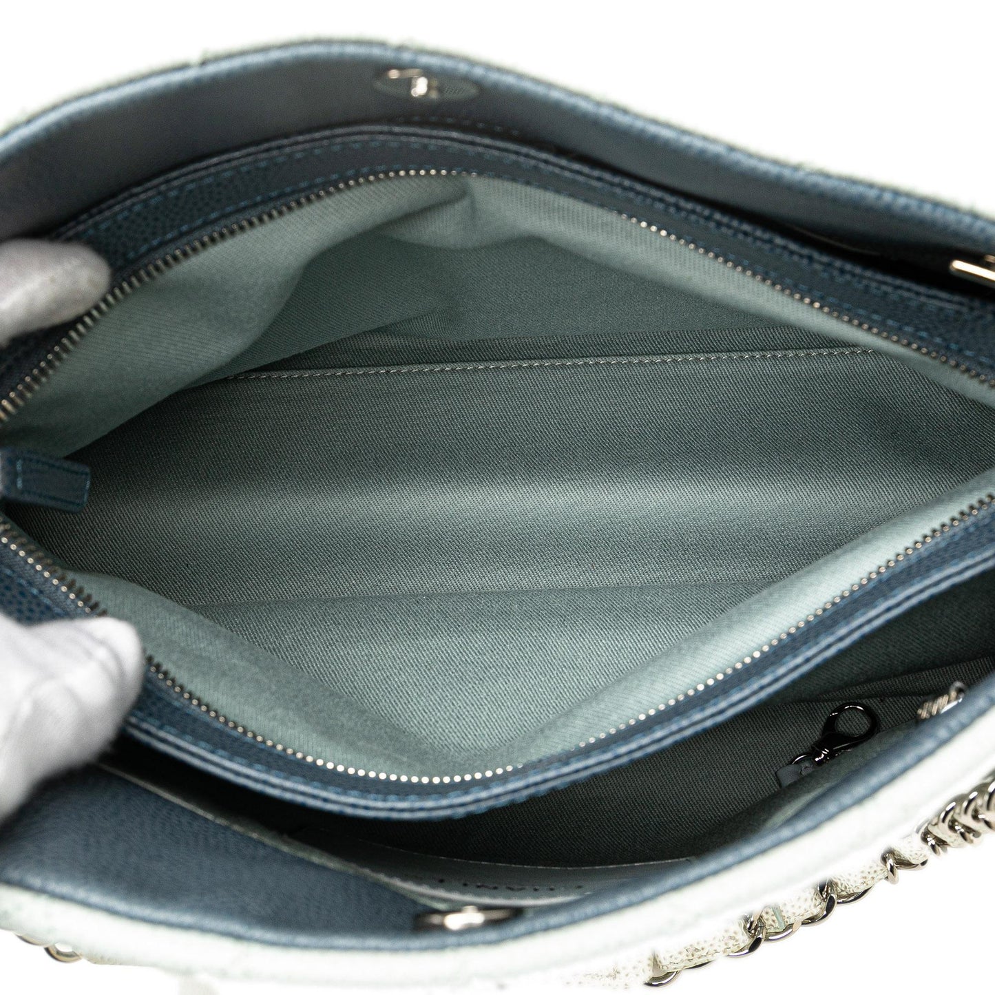 Chanel Large Tricolor Caviar Just Mademoiselle Bowling Bag