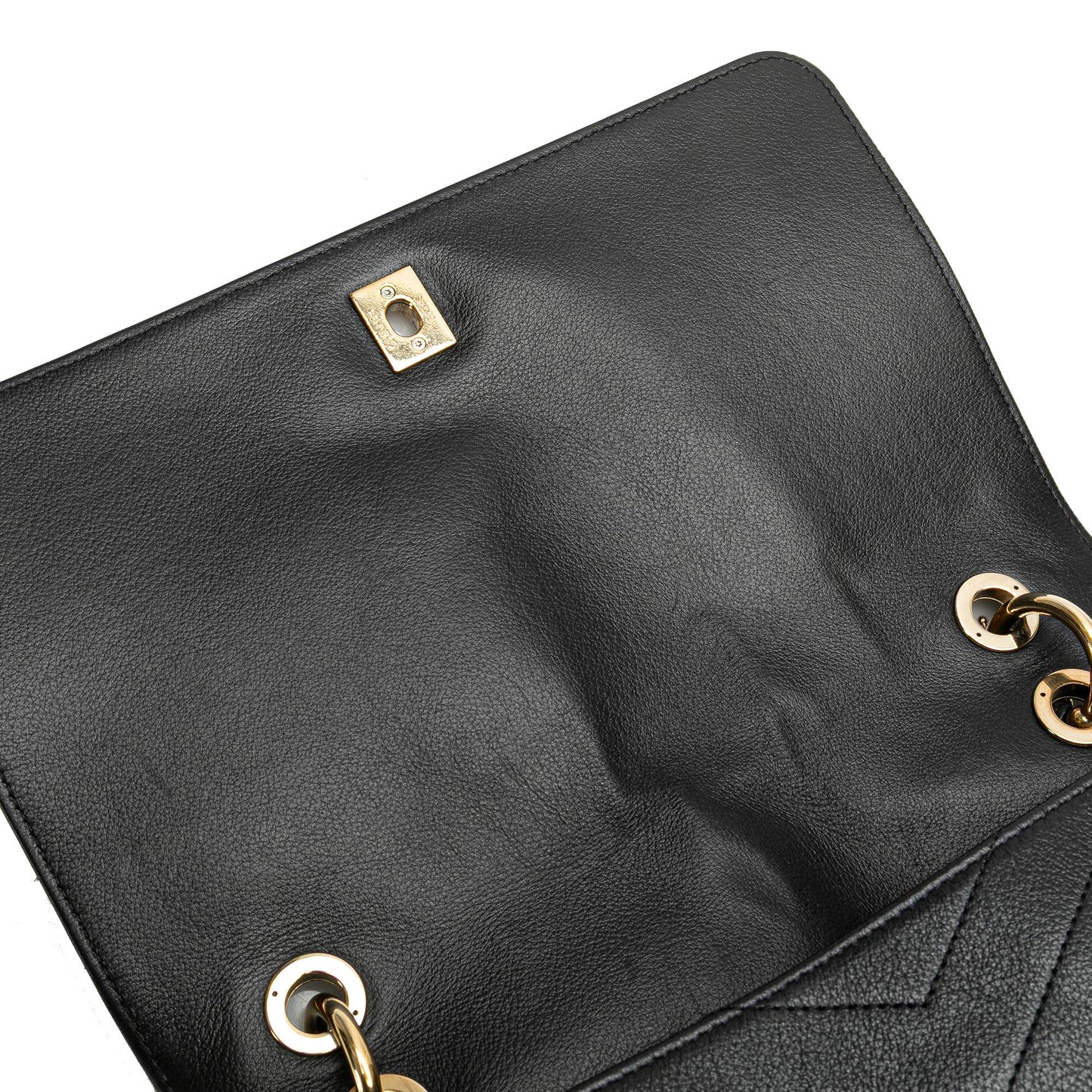 Chanel Medium Chevron Calfskin Elaphe Stitched Chic Top Handle Flap