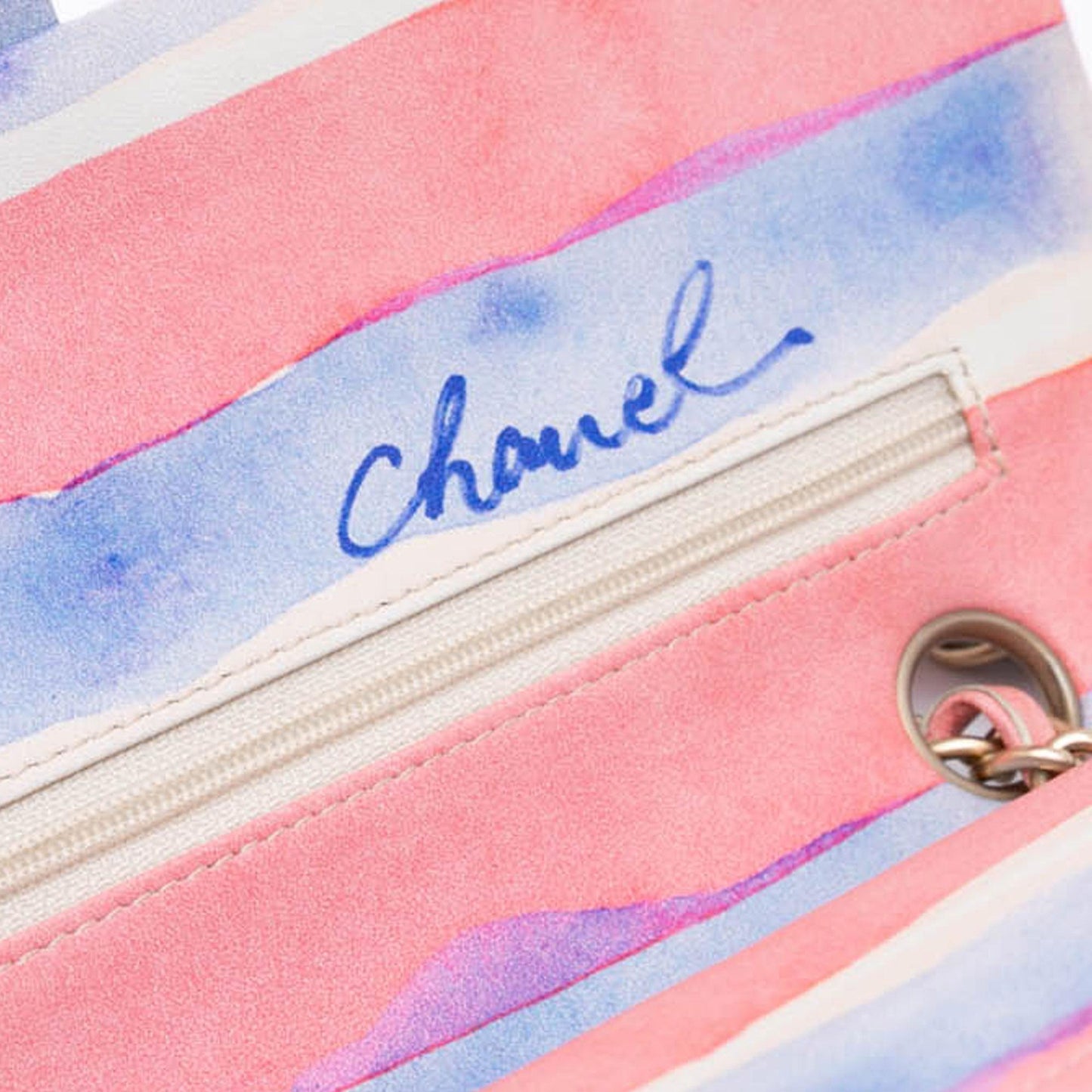 Chanel Medium Classic Printed Lambskin Watercolor Double Flap