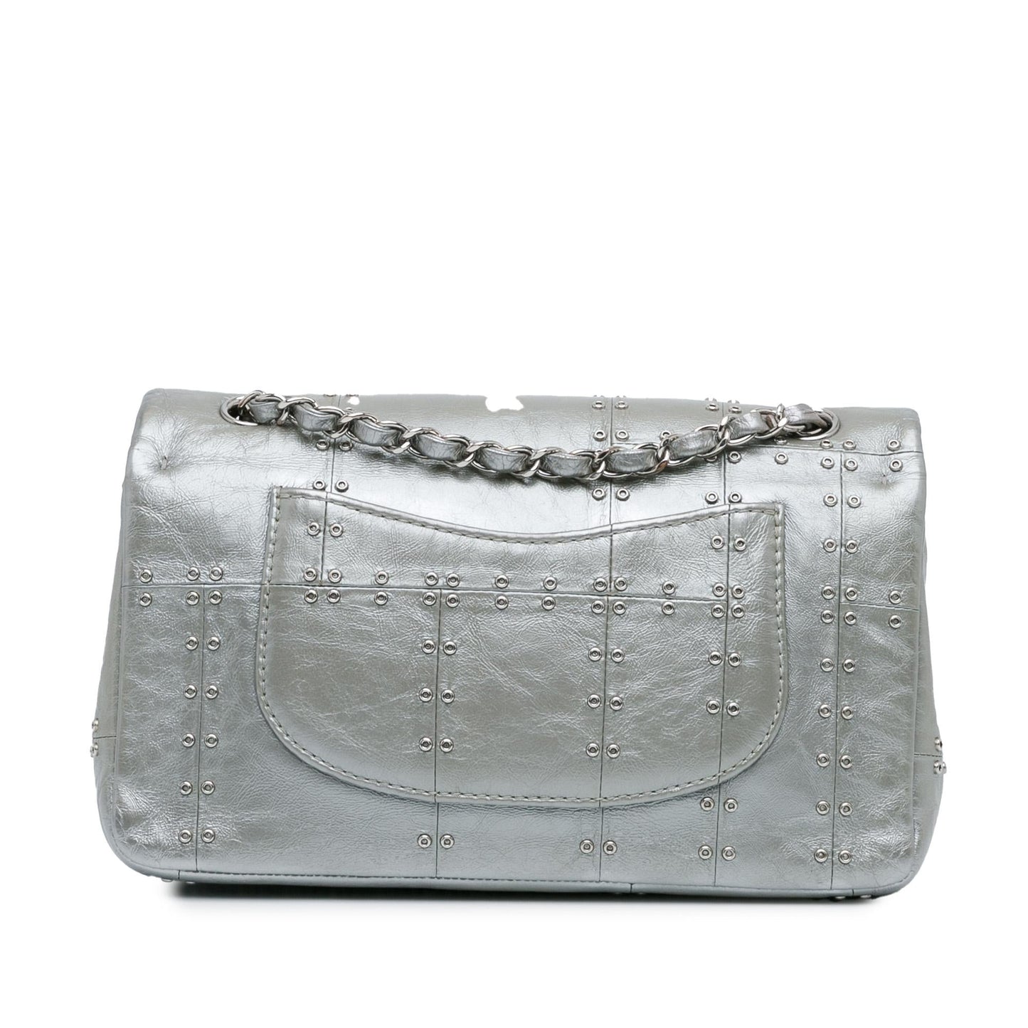 Chanel Medium Glazed Calfskin Grommet Embellished Airline Double Flap (SHG-3ngMjI)