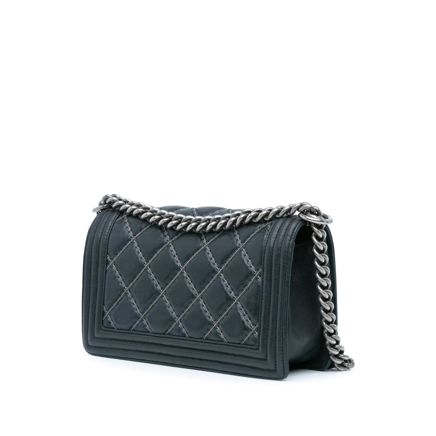 Chanel Medium Iridescent Calfskin Double Stitch Boy Flap (SHG-MO8ajX)