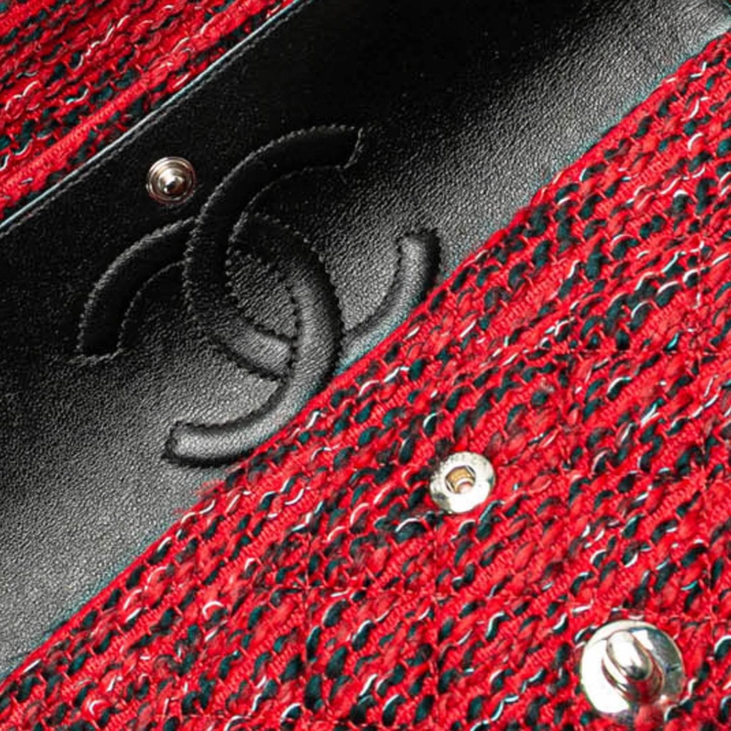 Chanel Medium Tweed Braided Charms Double Flap