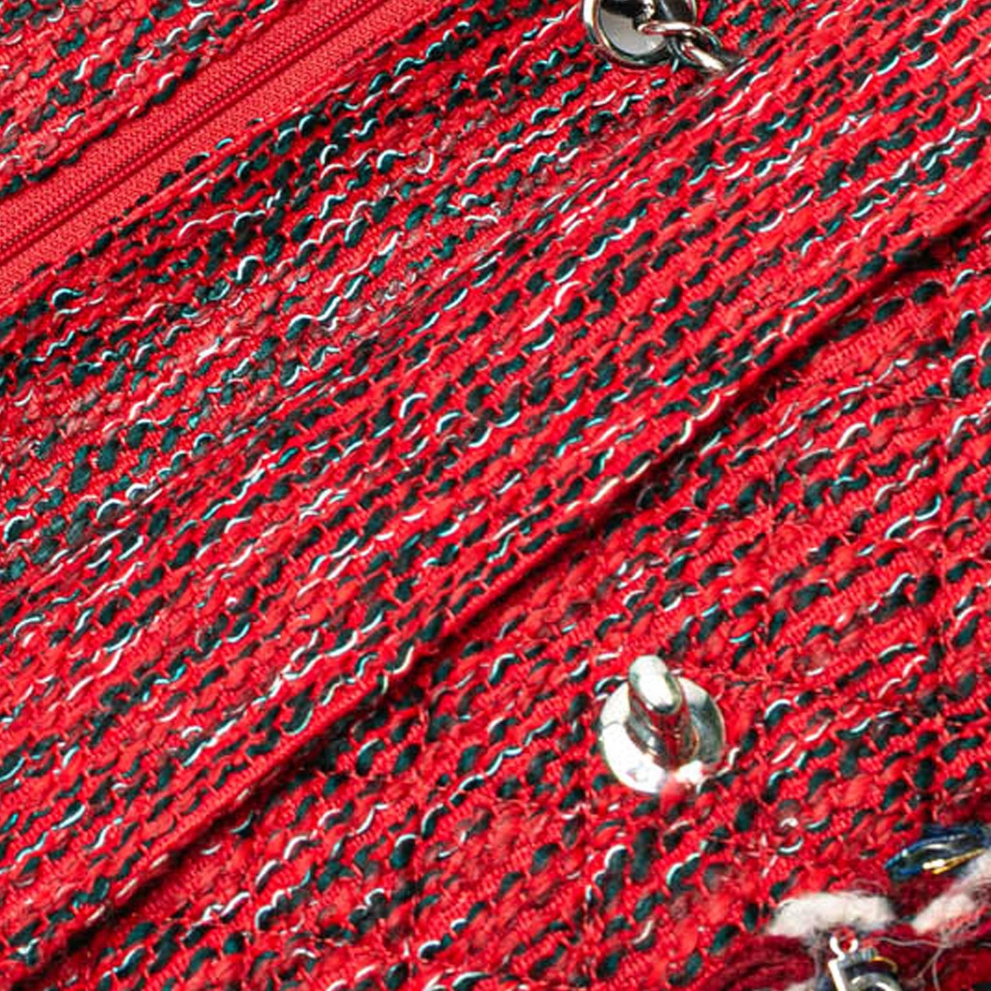 Chanel Medium Tweed Braided Charms Double Flap