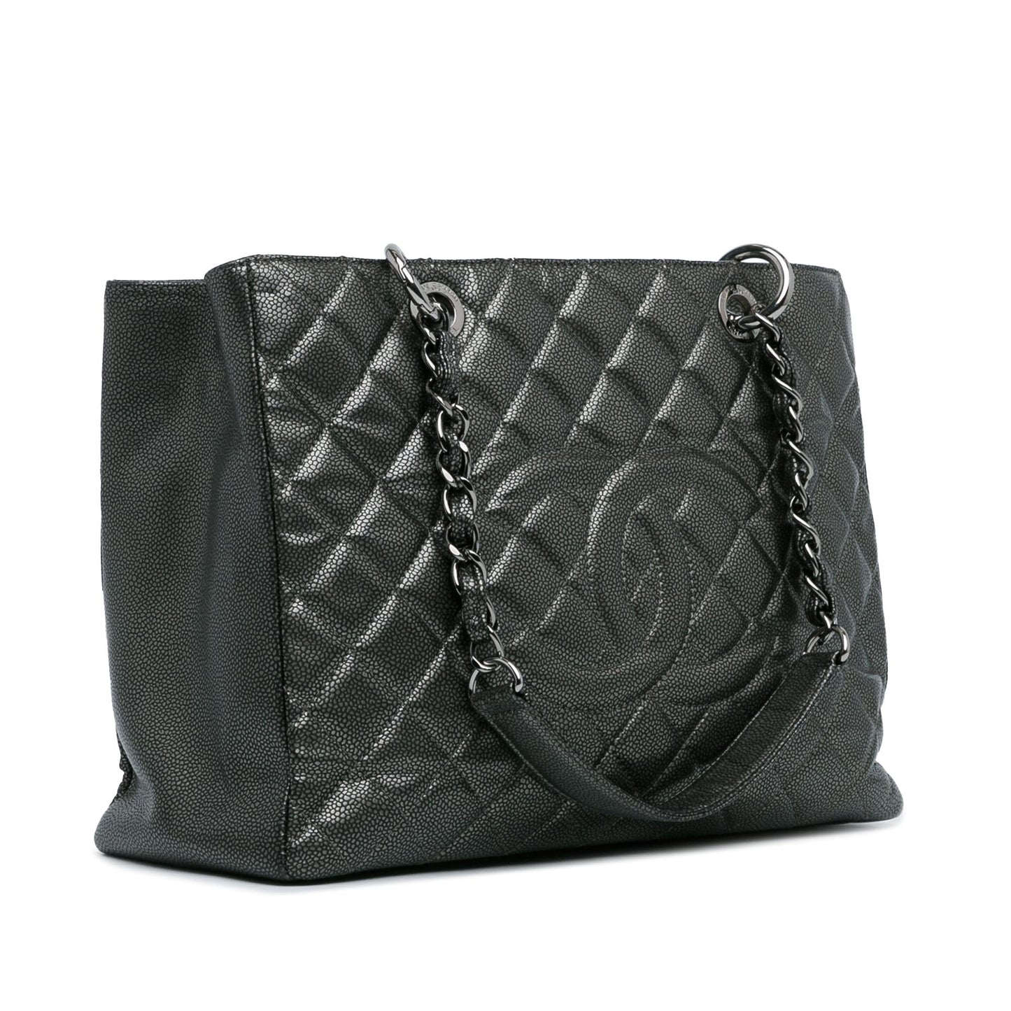 Chanel Metallic Caviar Grand Shopping Tote