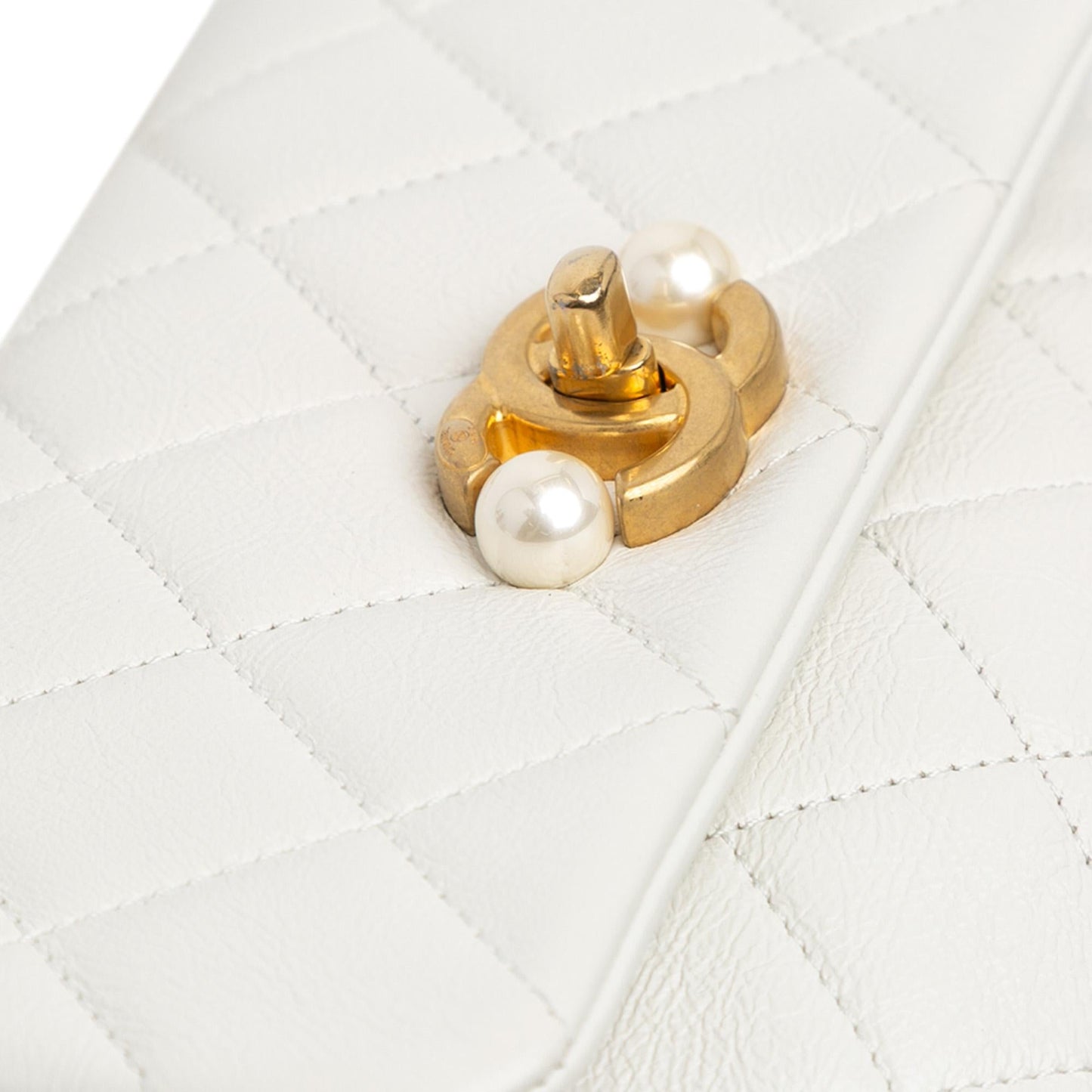 Chanel Mini Glazed Calfskin Pearl Side Flap