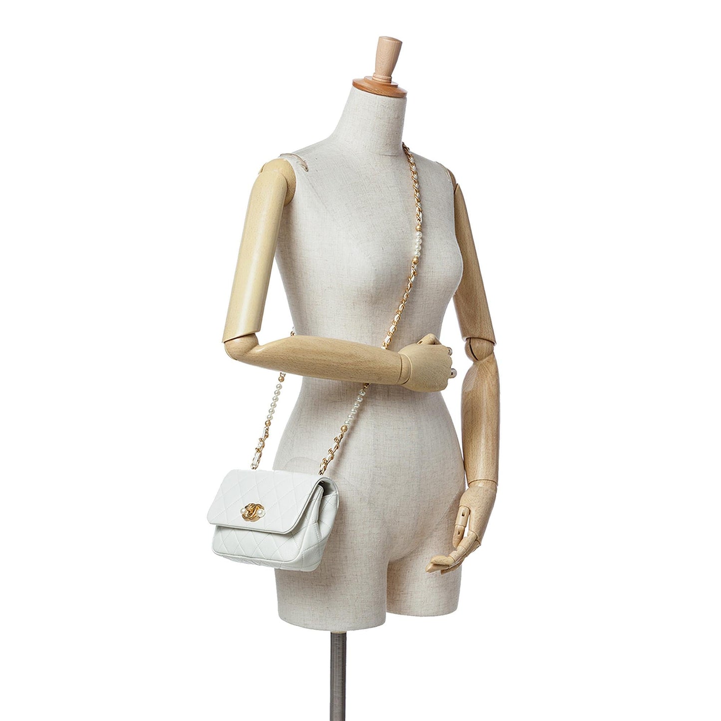 Chanel Mini Glazed Calfskin Pearl Side Flap