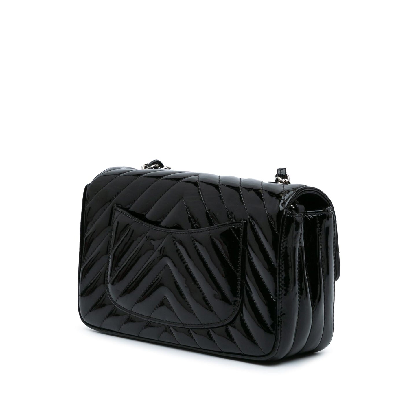 Chanel Mini Rectangular Classic Chevron Patent Single Flap
