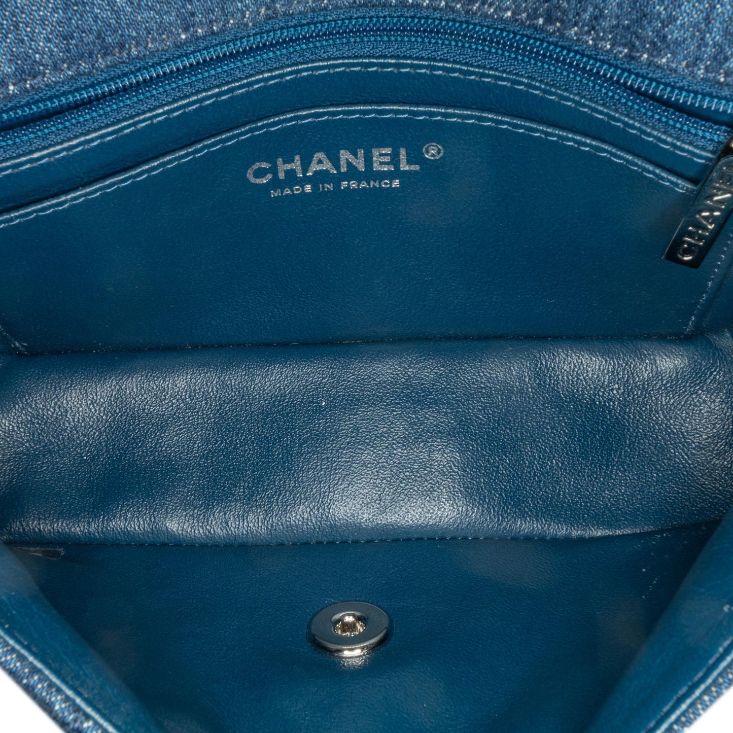Chanel Mini Rectangular Classic Denim Tweed Framed Single Flap