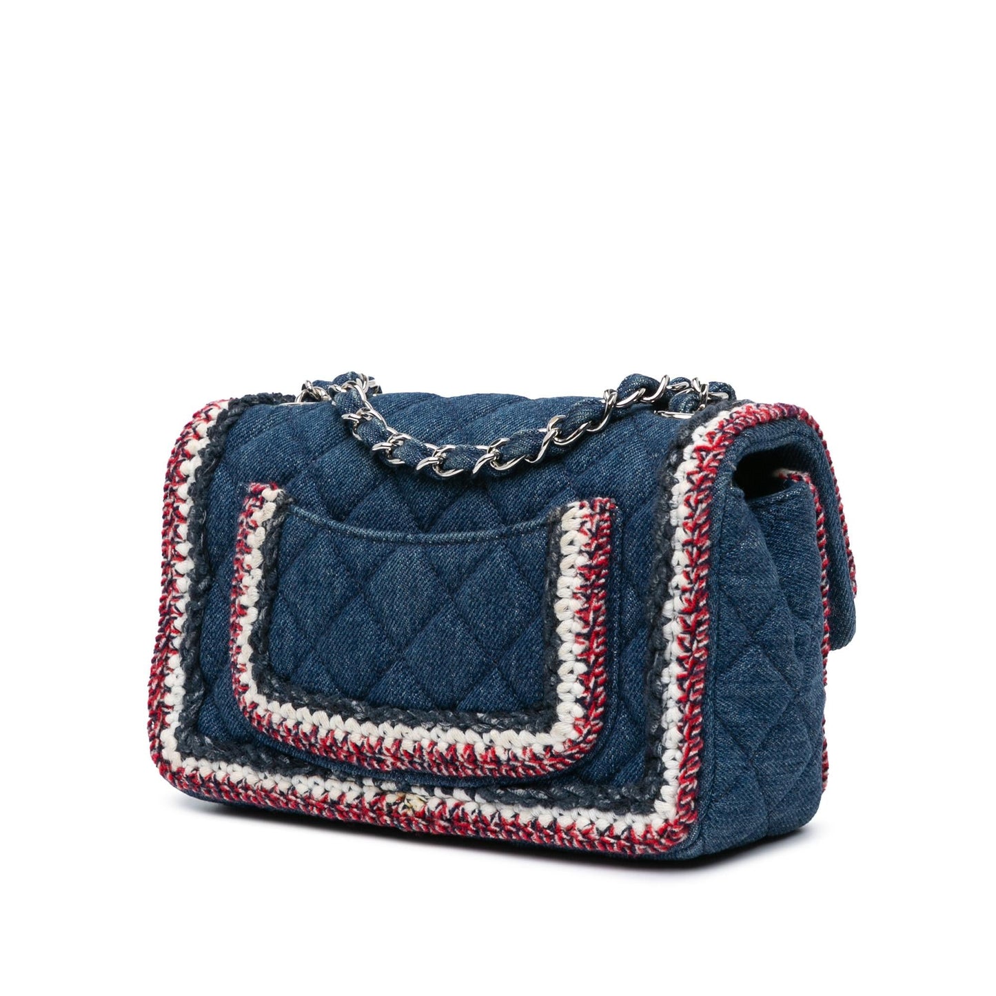 Chanel Mini Rectangular Classic Denim Tweed Framed Single Flap