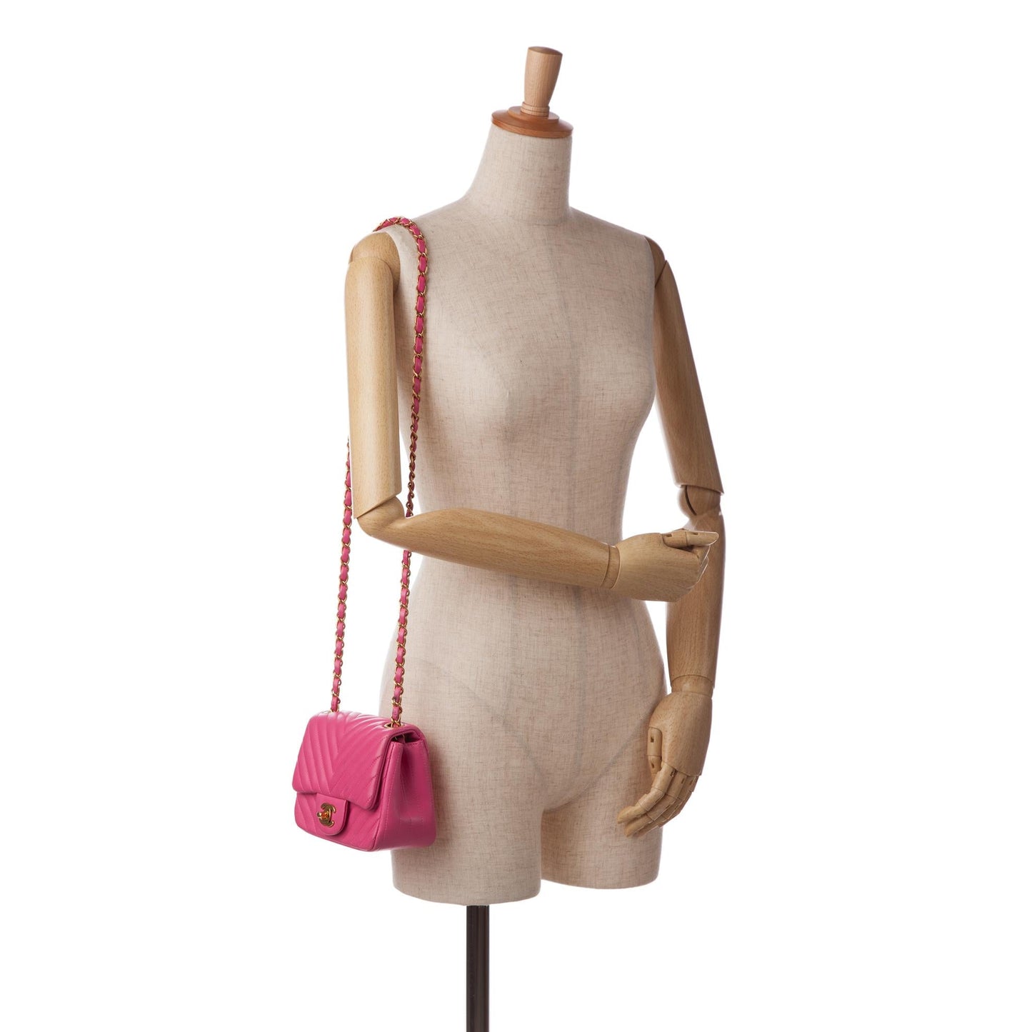 Chanel Mini Square Classic Chevron Lambskin Flap