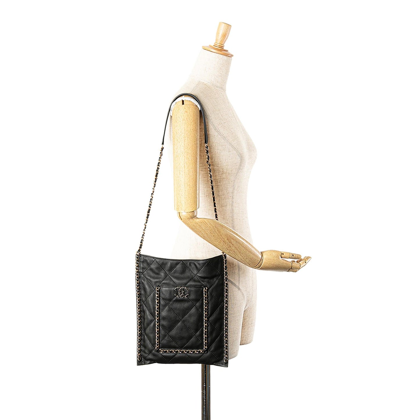 Chanel Quilted Calfskin Chain Flat Shoulder Bag