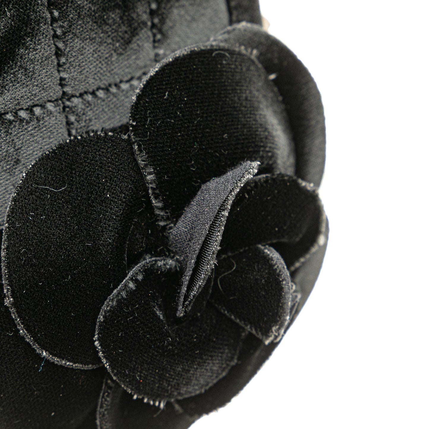 Chanel Quilted Velvet Camellia Wristlet Clutch