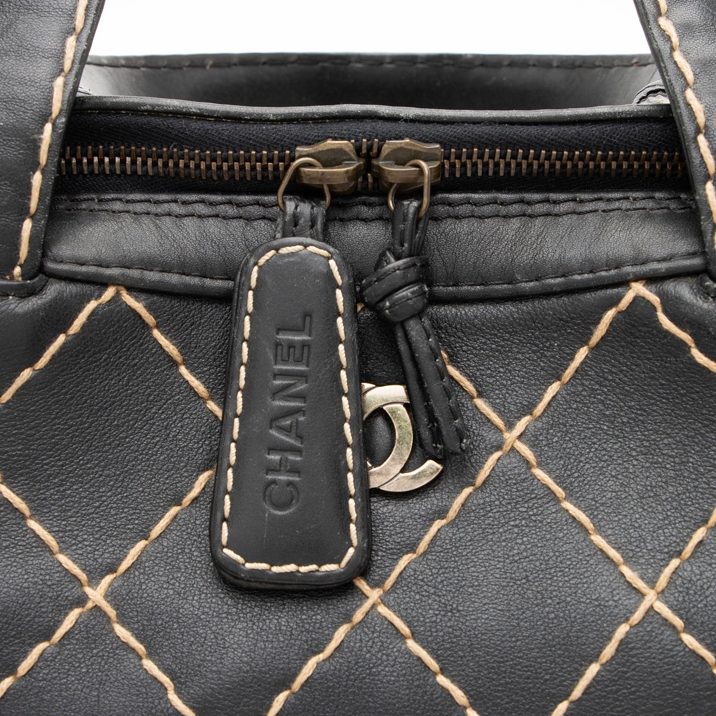 Chanel Vintage Calfskin Wild Stitch Large Satchel