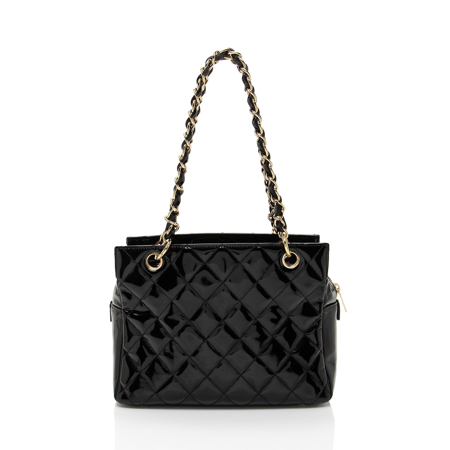 Chanel Vintage Patent Leather Timeless CC Petite Tote