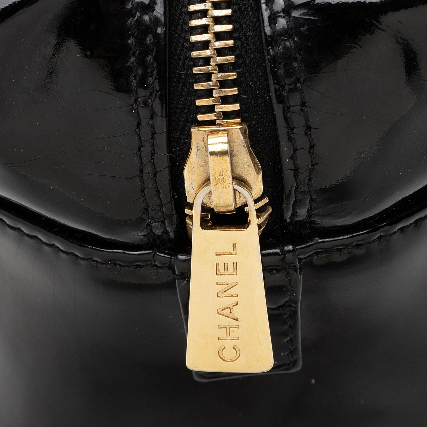 Chanel Vintage Patent Leather Timeless CC Petite Tote