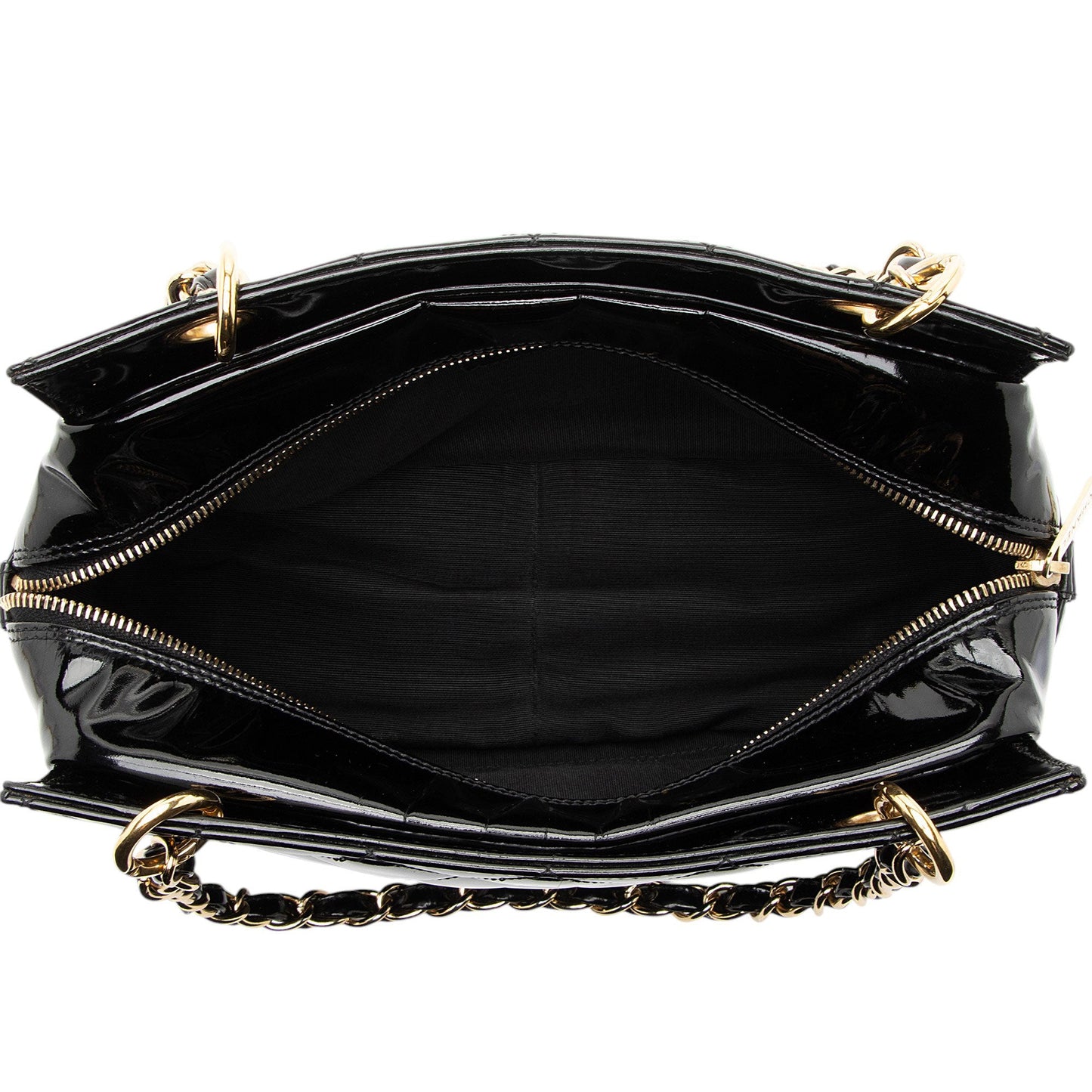 Chanel Vintage Patent Leather Timeless CC Petite Tote