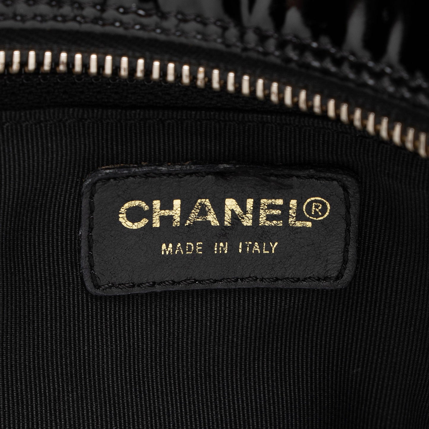 Chanel Vintage Patent Leather Timeless CC Petite Tote