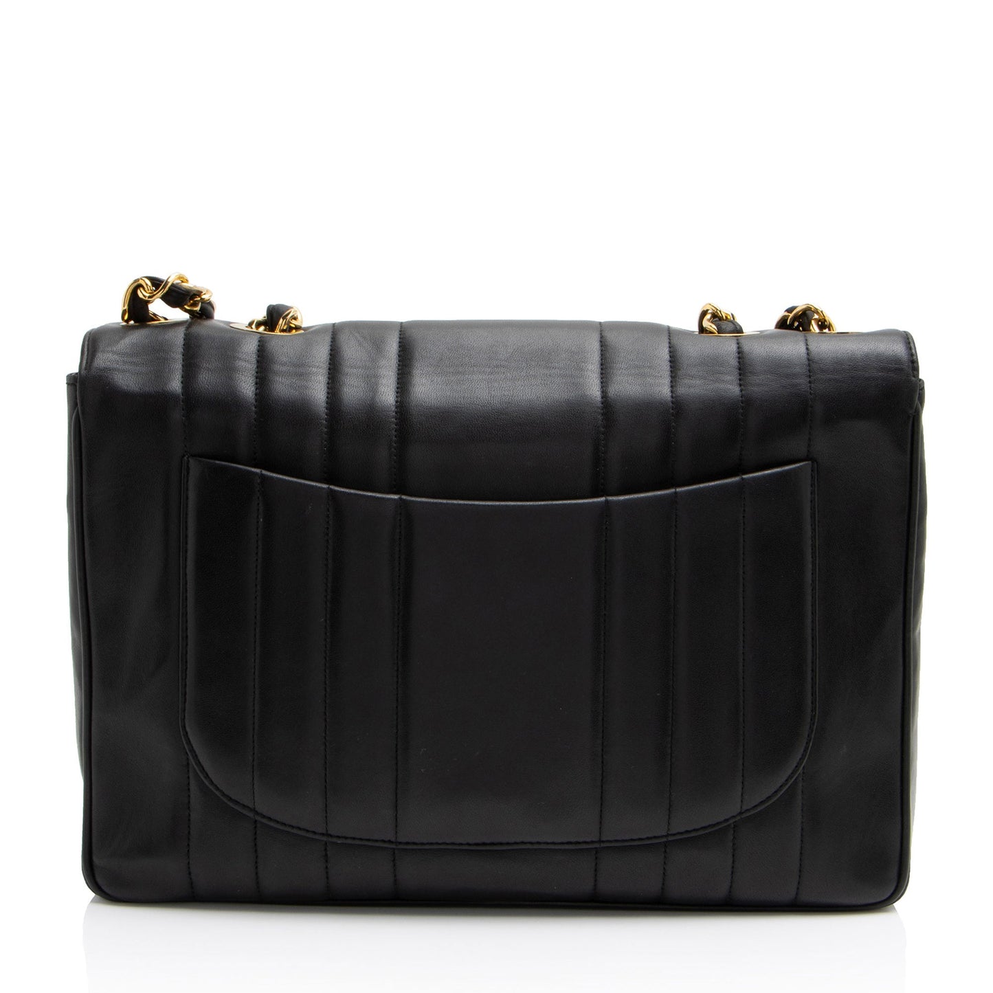 Chanel Vintage Vertical Quilted Lambskin XL Jumbo Single Flap Bag