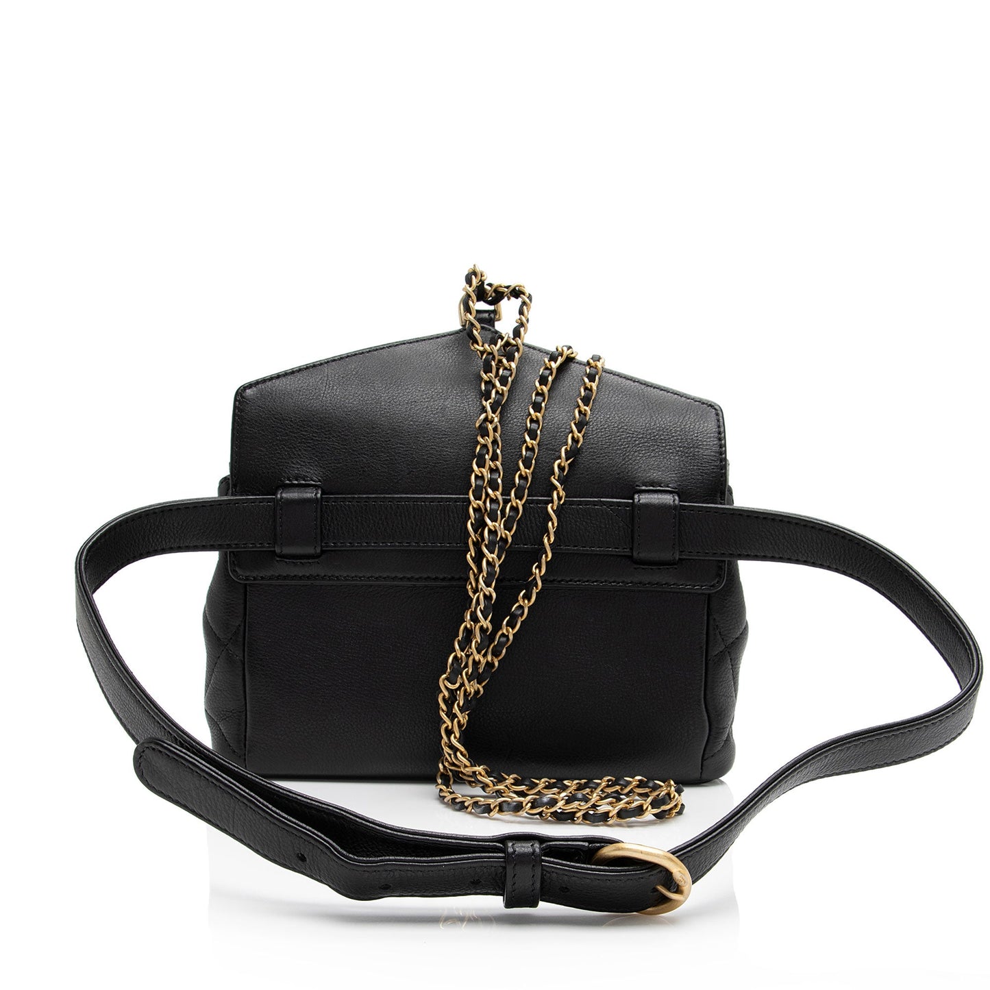 Chanel Calfskin Quilted Carry With Chic Flap Waist Bag (SHF-zM1SNQ)