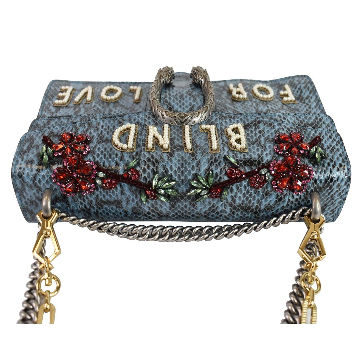 GUCCI Dionysus Small Blind For Love Python Shoulder Bag Marine Blue 481606 - 15% OFF