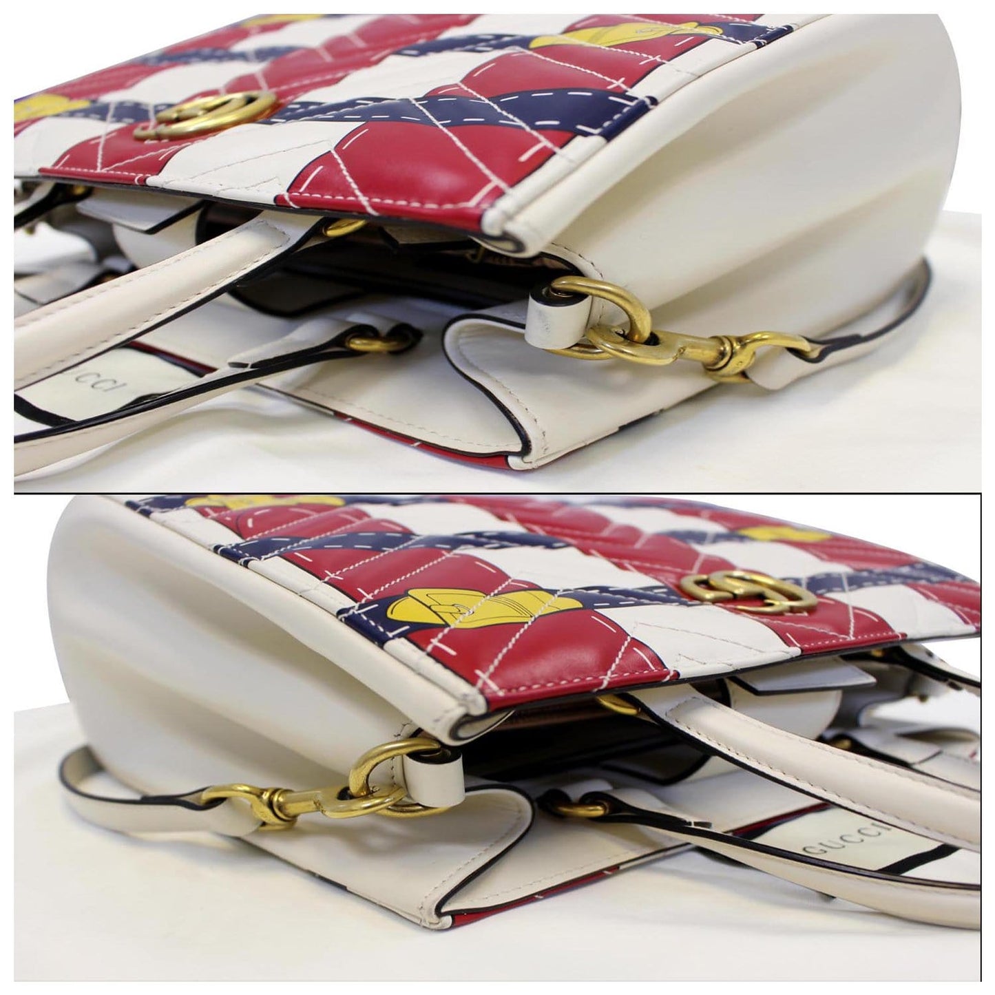 GUCCI Trompe L�oeil Print GG Marmont Top Handle Shoulder Bag