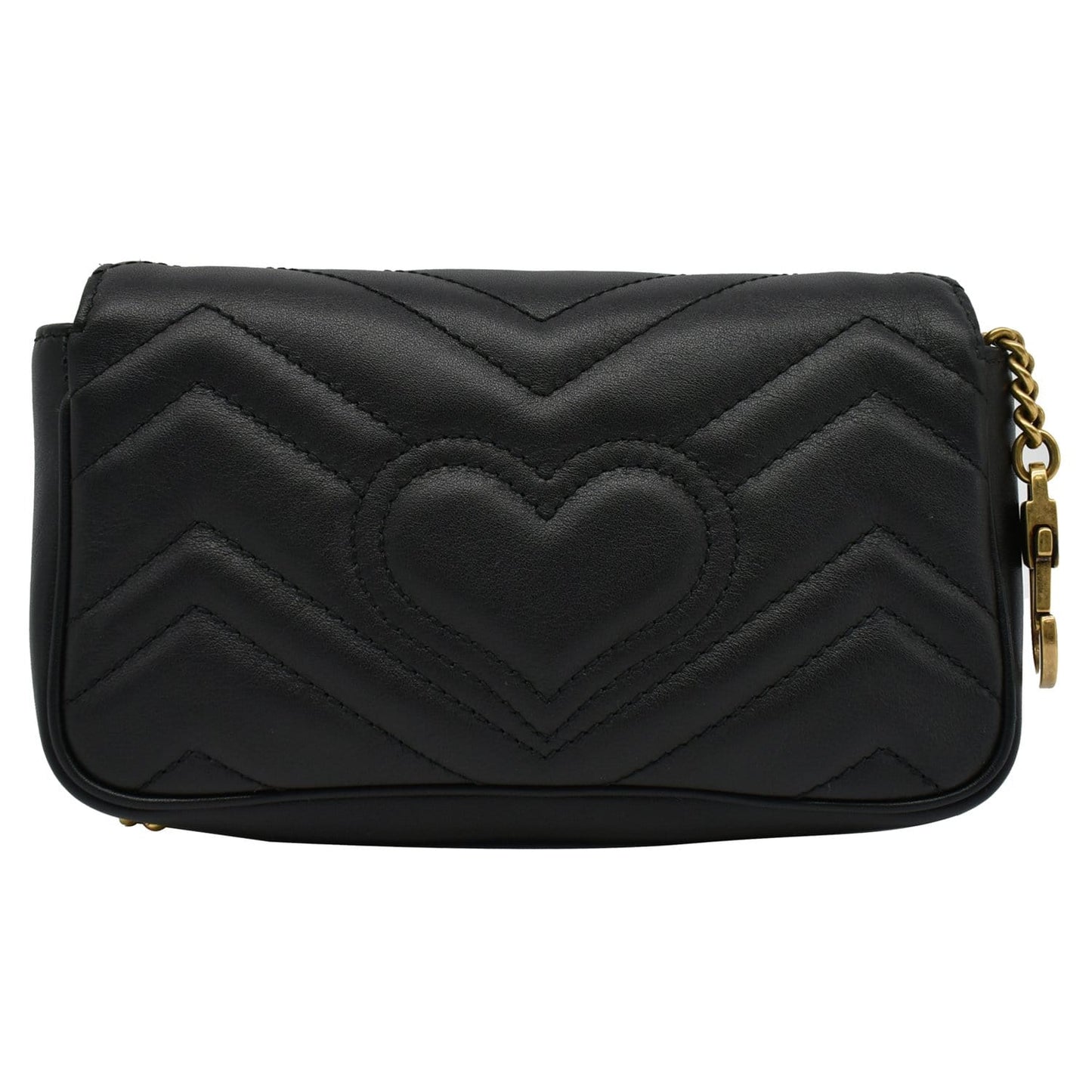 GUCCI GG Marmont Super Mini Leather Crossbody Bag Black 476433