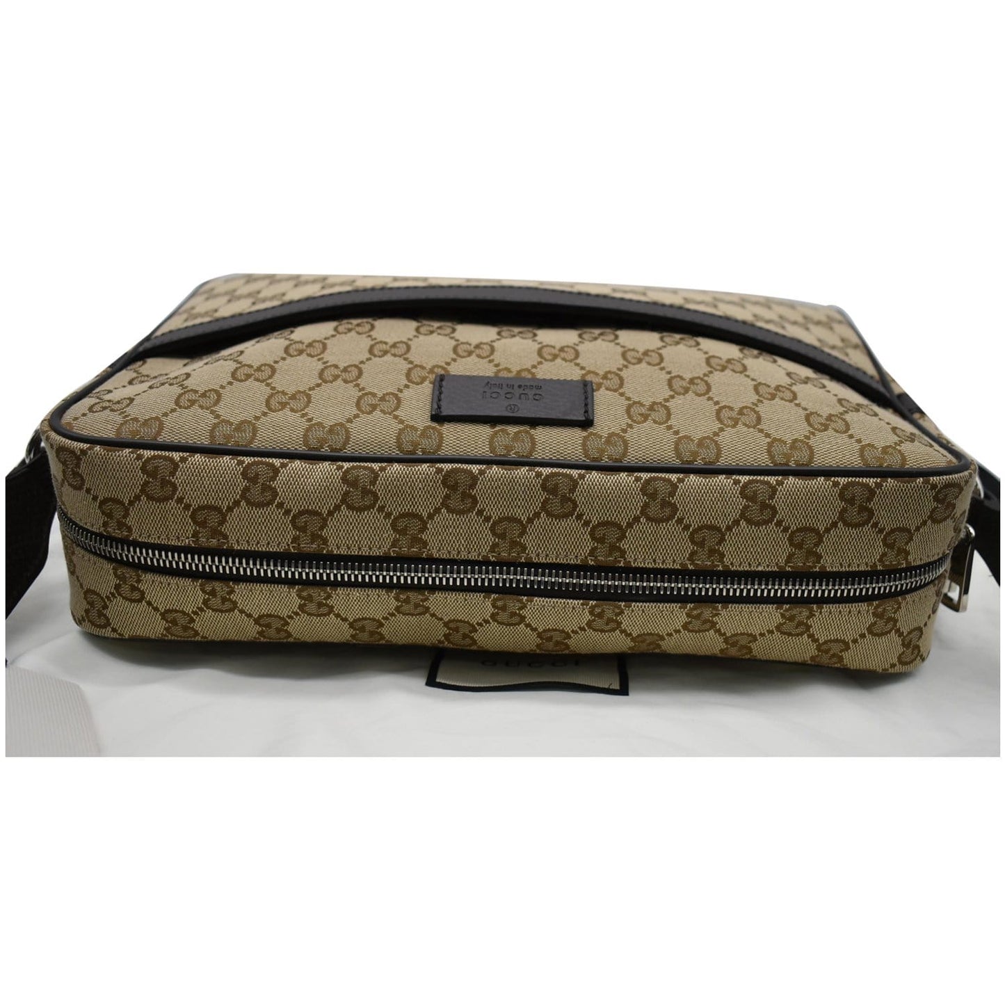 GUCCI GG Monogram Canvas Messenger Bag Dark Brown 449173