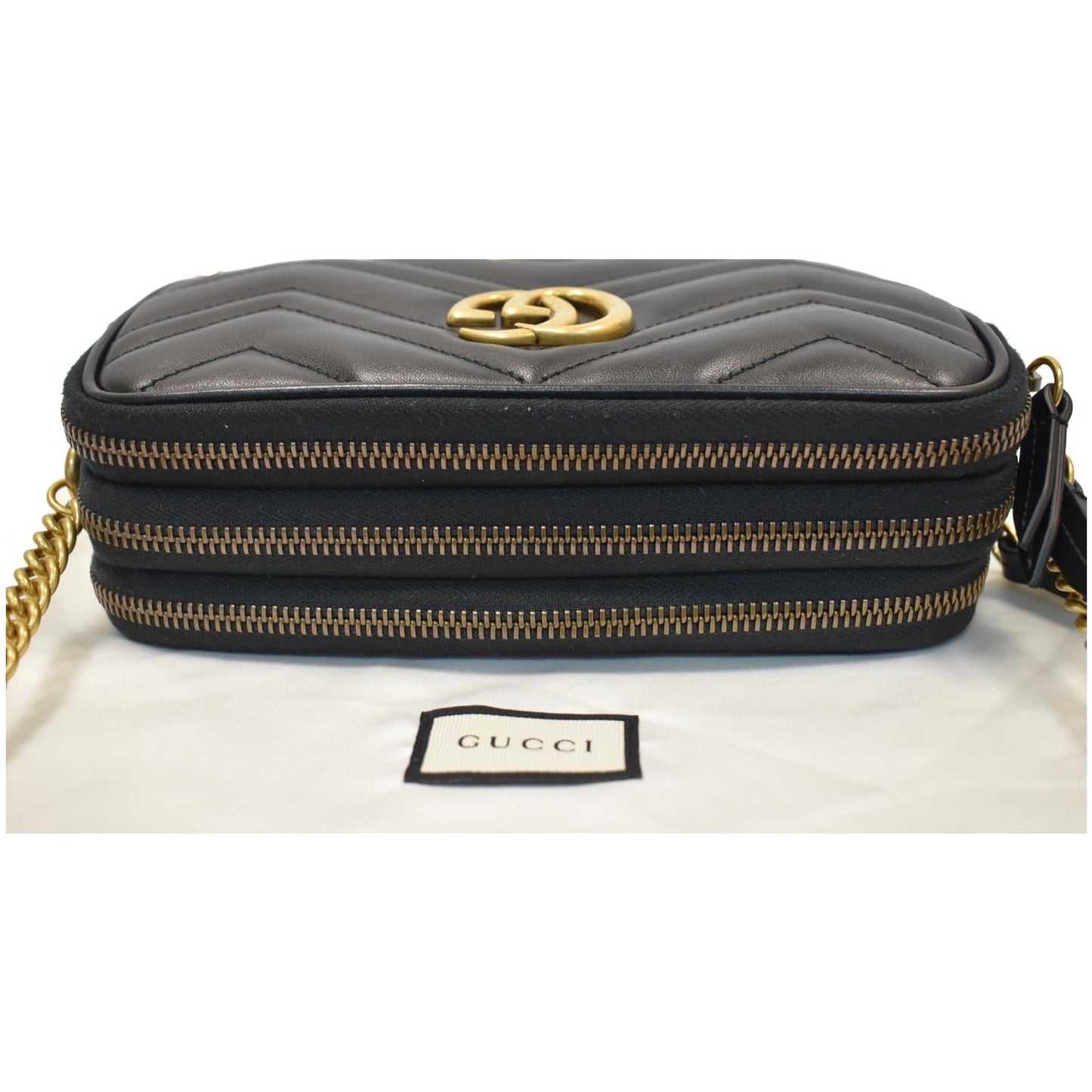 GUCCI GG Marmont Mini Chain Crossbody Bag Black 546581