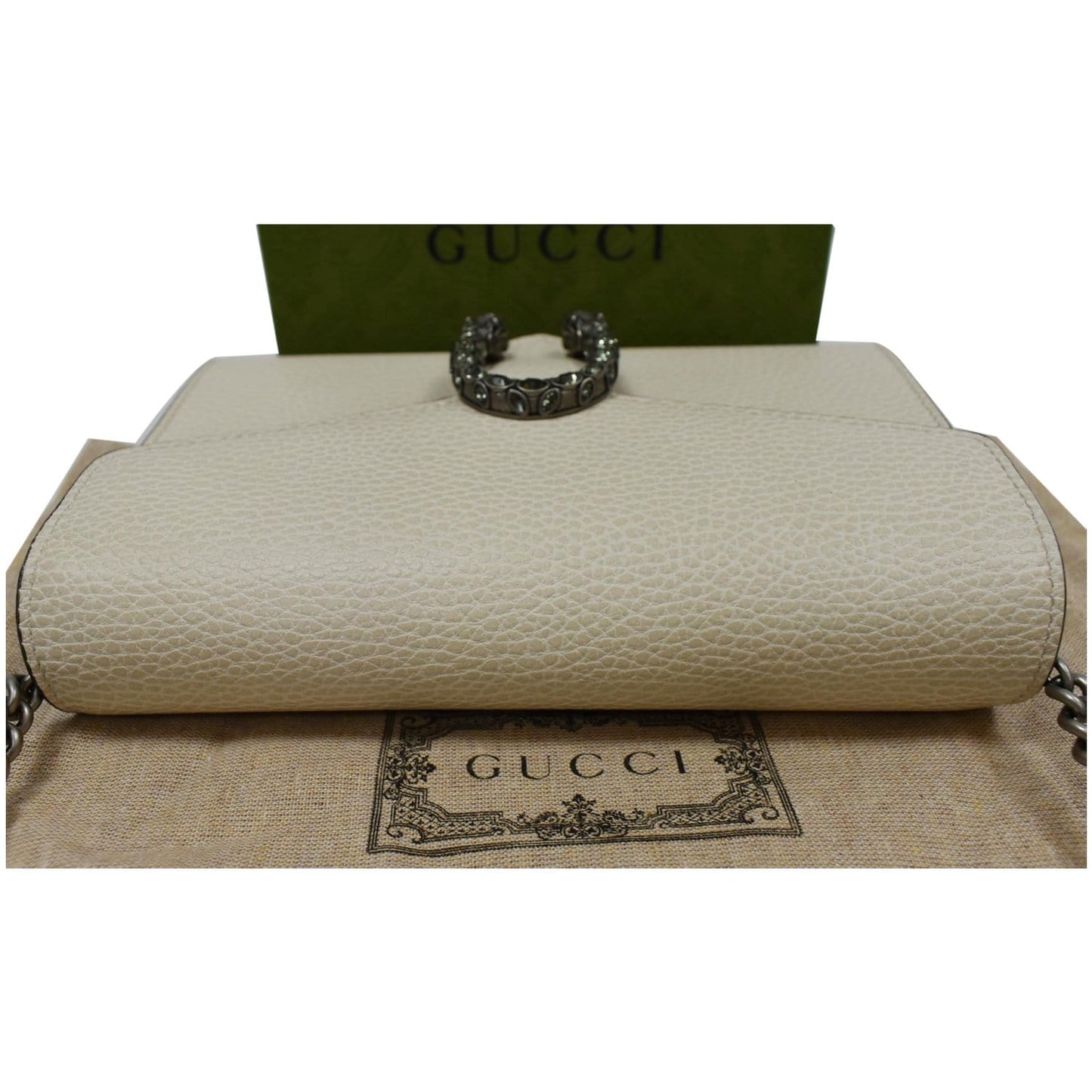 GUCCI Dionysus Mini Leather Chain Shoulder Bag Off White 401231