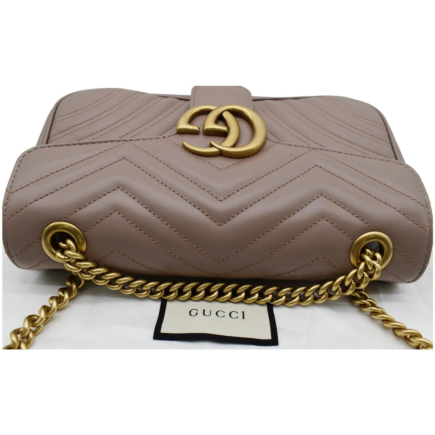 GUCCI GG Marmont Small Matelasse Leather Crossbody Bag Nude 443497