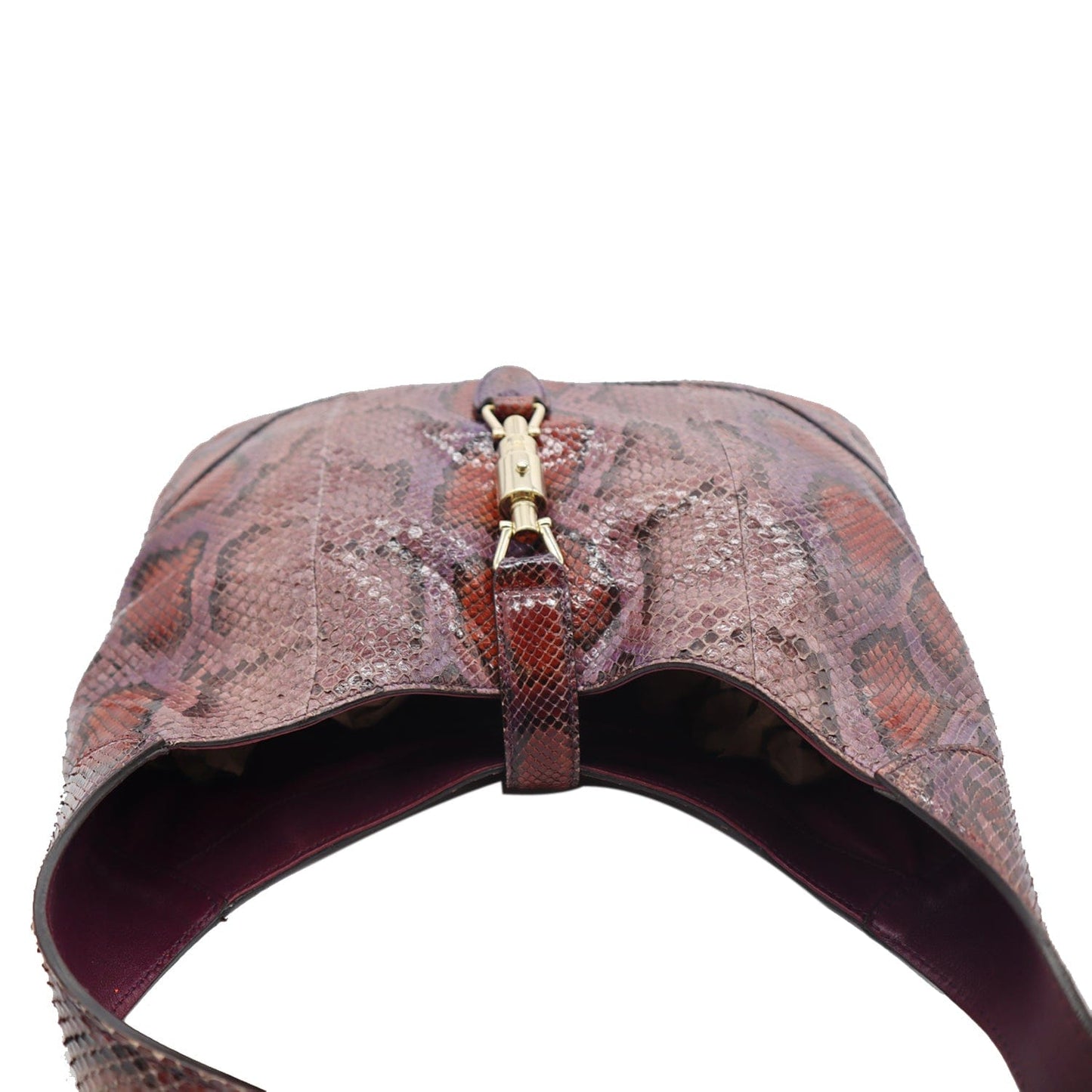GUCCI Jackie Medium Python Shoulder Bag Purple 277520