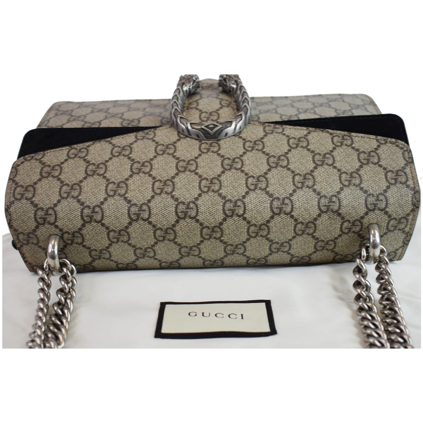 GUCCI Dionysus Small GG Supreme Canvas Shoulder Bag Beige 400249