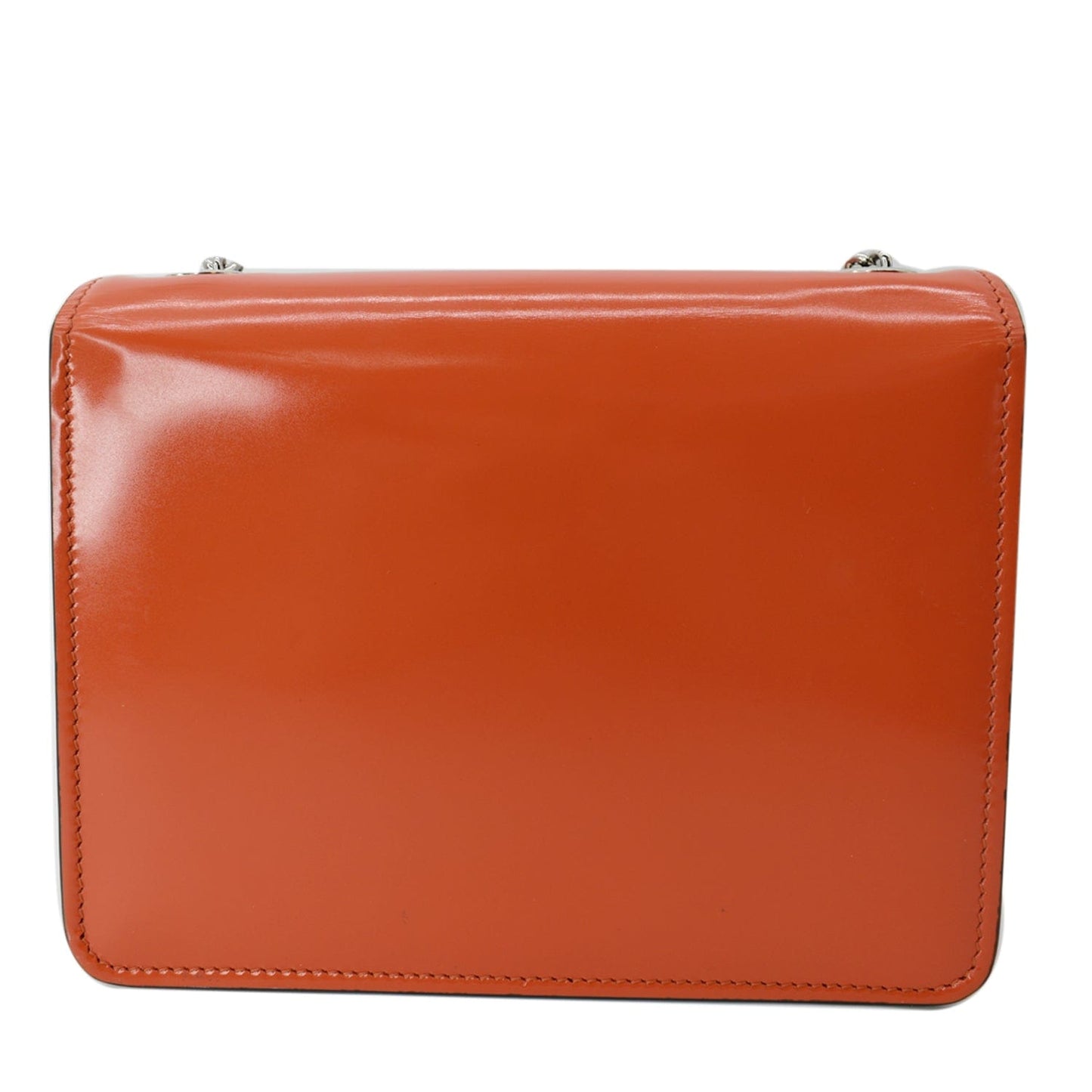 GUCCI Interlocking G Closure Leather Shoulder Bag Orange 387609