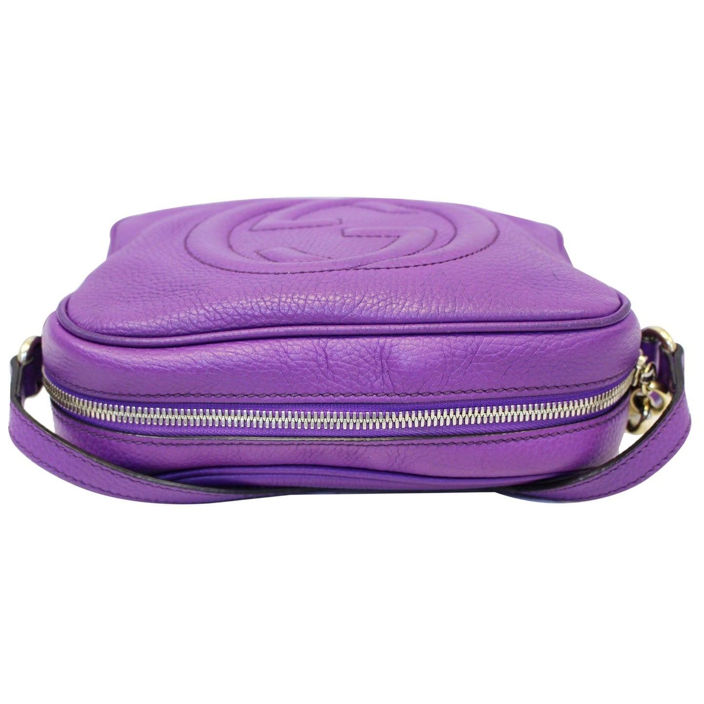 GUCCI Soho Disco Pebbled Leather Small Crossbody Bag 308364 Purple