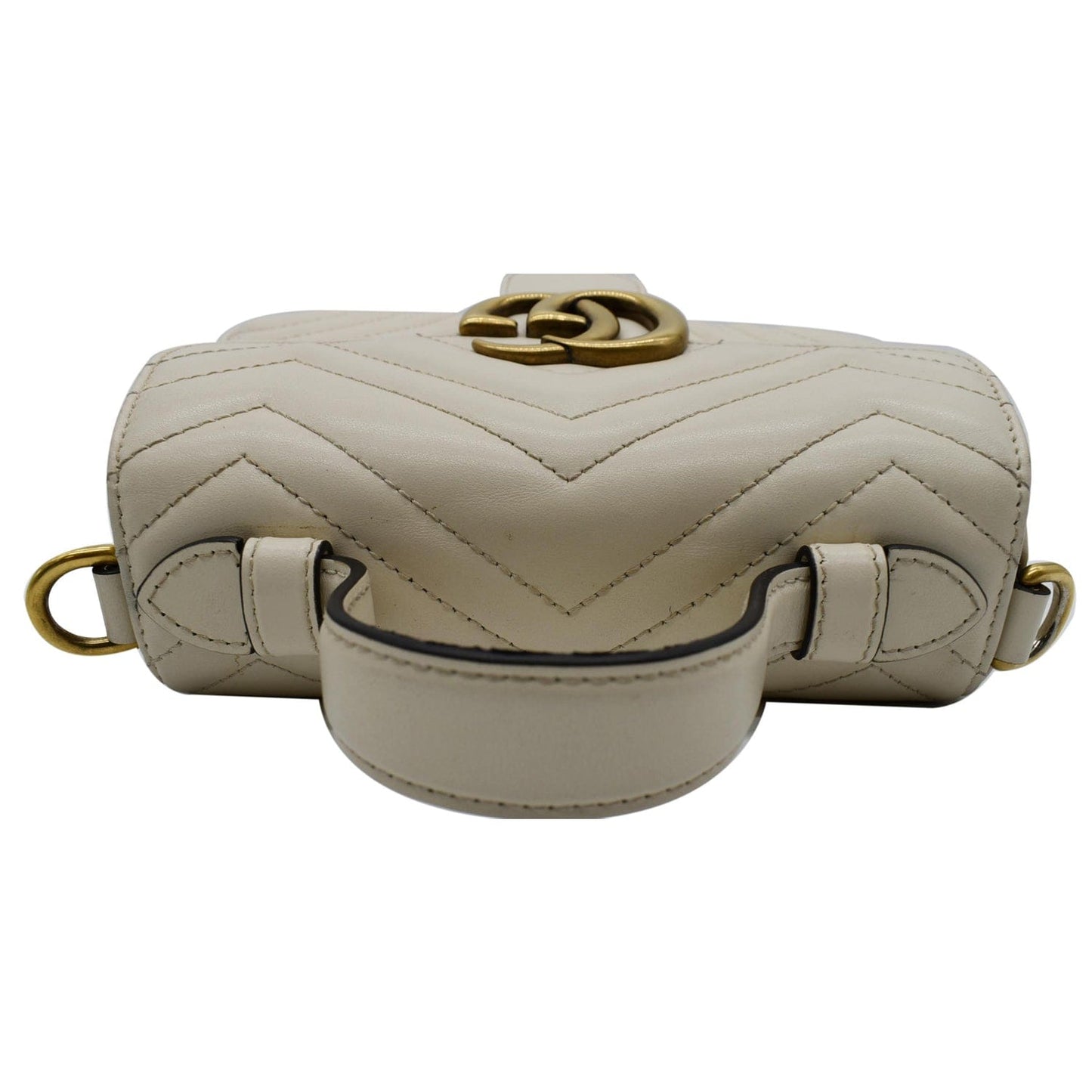 GUCCI GG Marmont Mini Top Handle Shoulder Bag White 547260