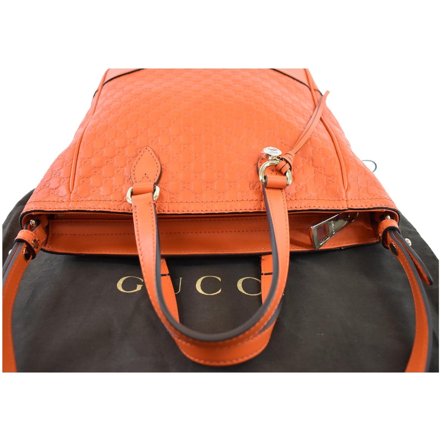 GUCCI Small Bree GG Guccissima Leather Crossbody Bag Orange 449241