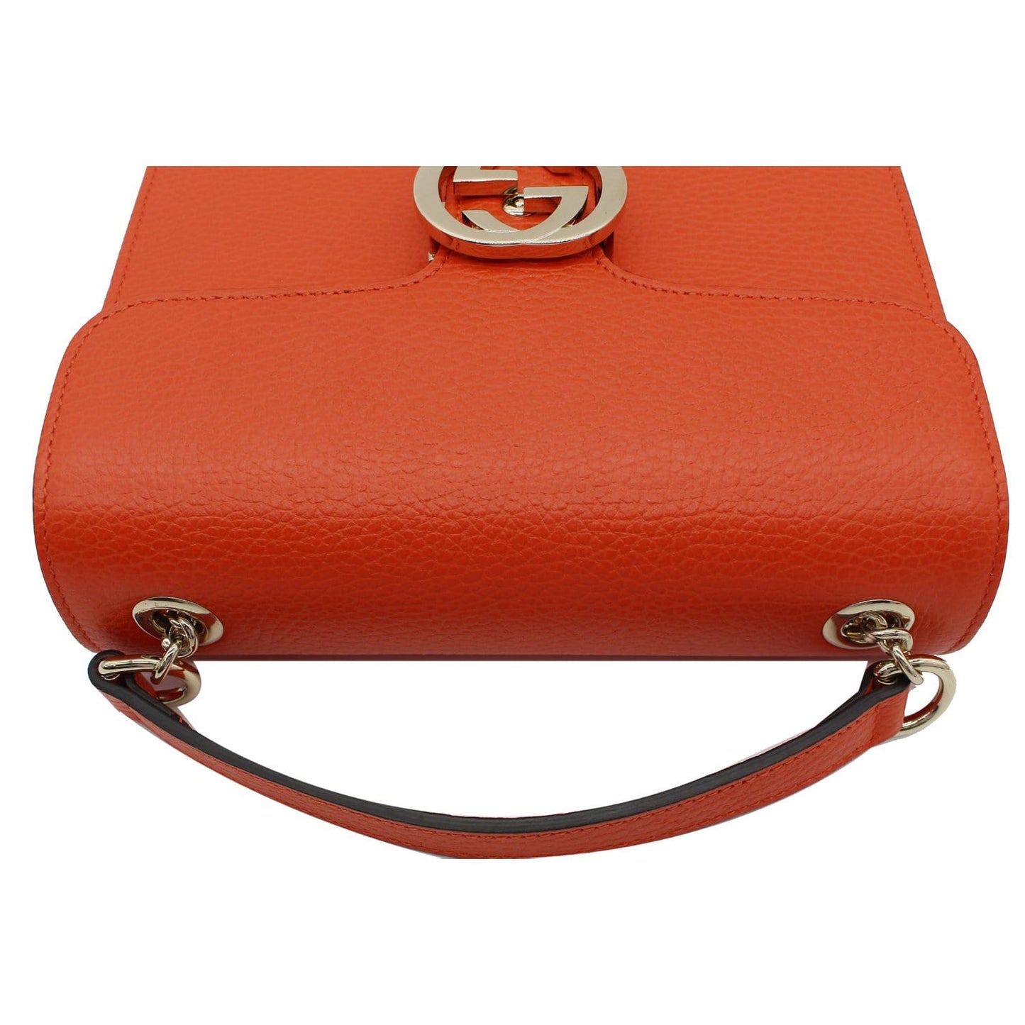 GUCCI Interlocking GG Leather Crossbody Bag Orange