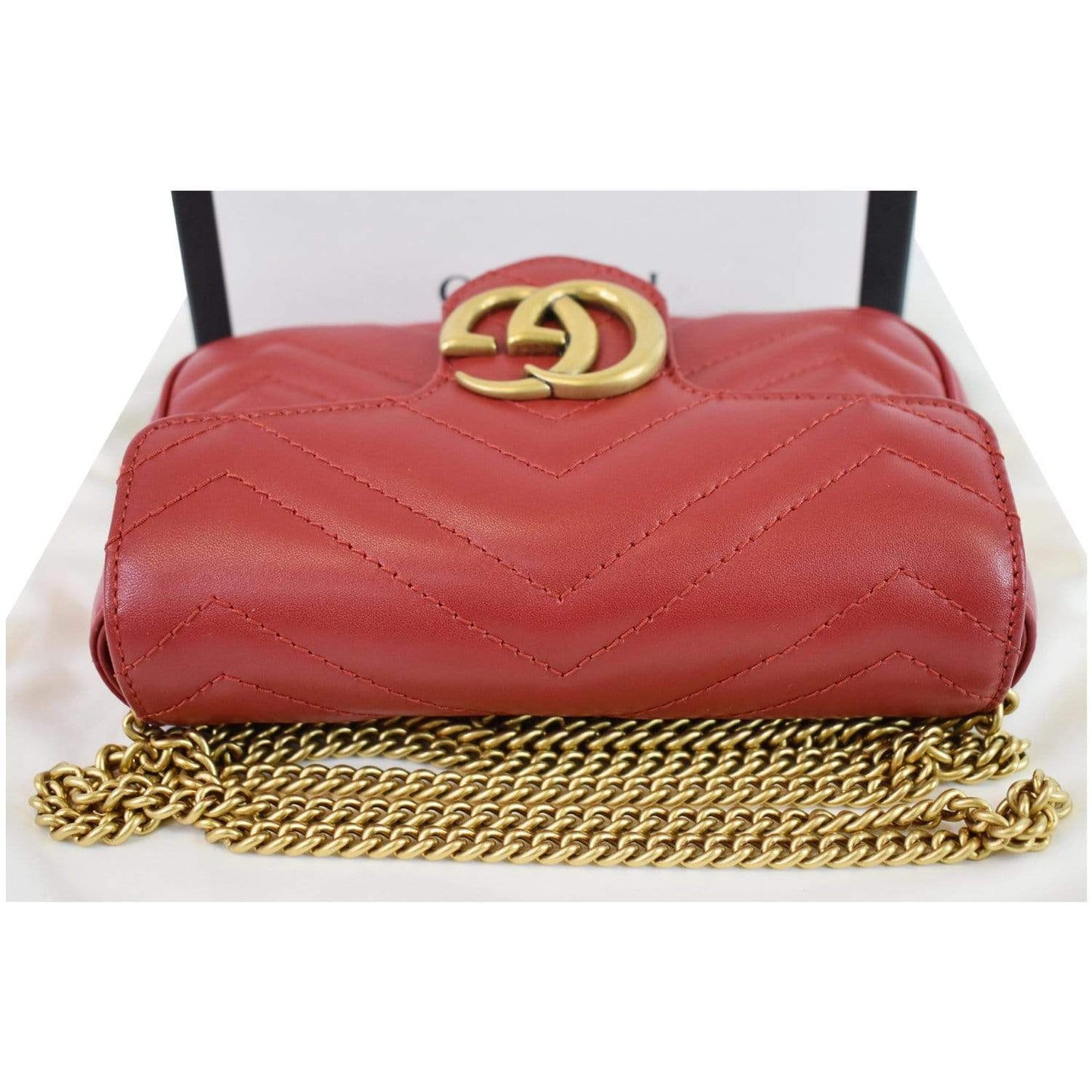GUCCI GG Marmont Matelasse Leather Super Mini Crossbody Bag Red - 25% OFF