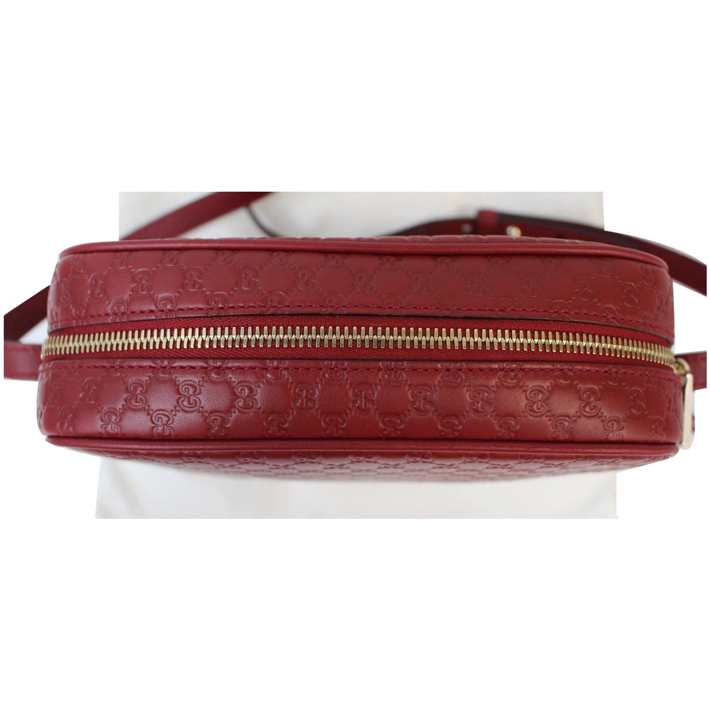 GUCCI Bree Micro GG Guccissima Leather Crossbody Bag Red 449413