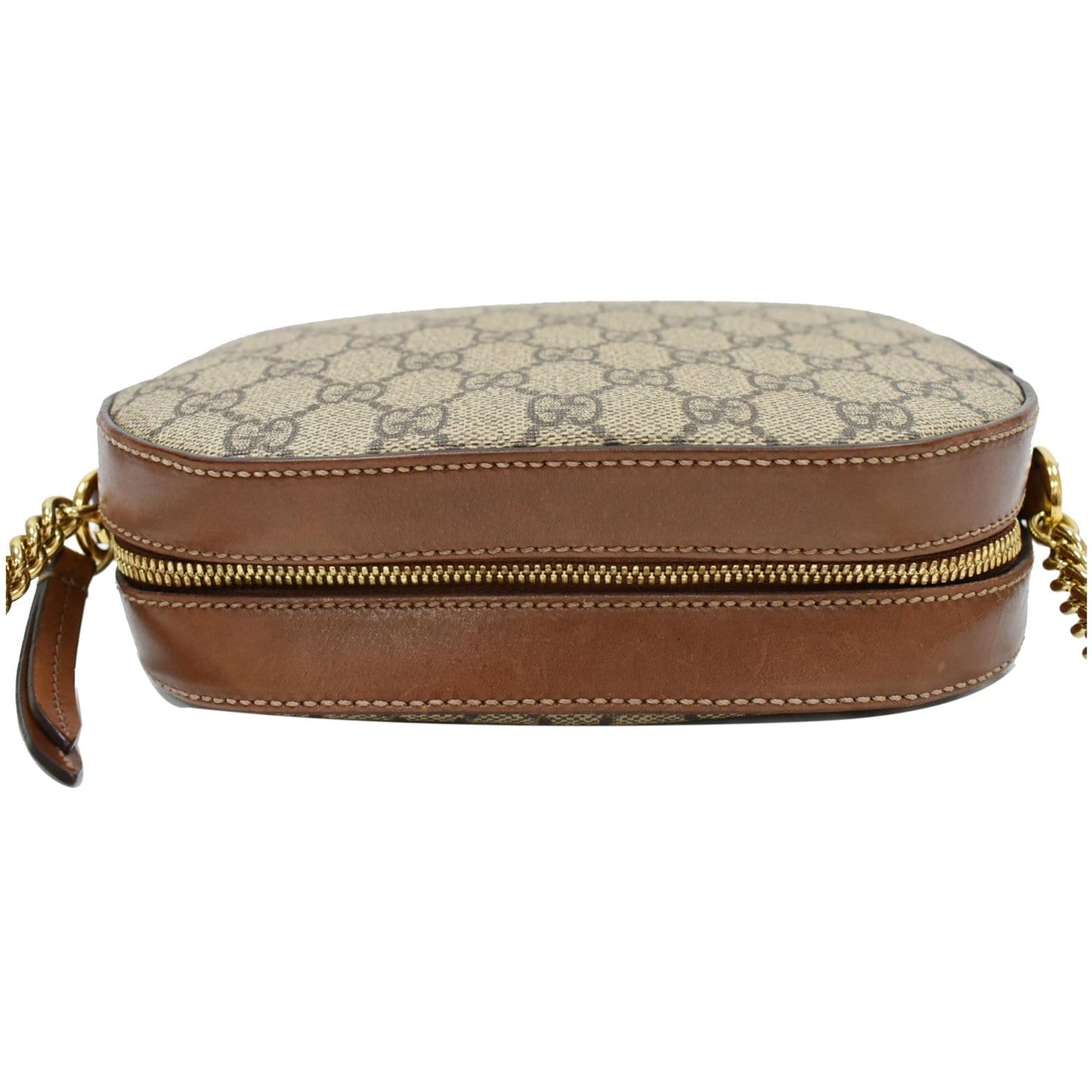 GUCCI GG Supreme Mini Chain Crossbody Bag Beige 409535