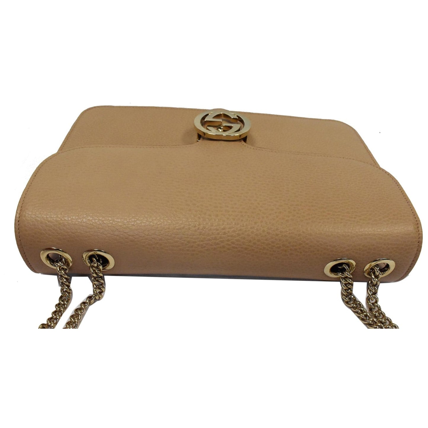 GUCCI Interlocking GG Calfskin Leather Shoulder Bag Brown 510303