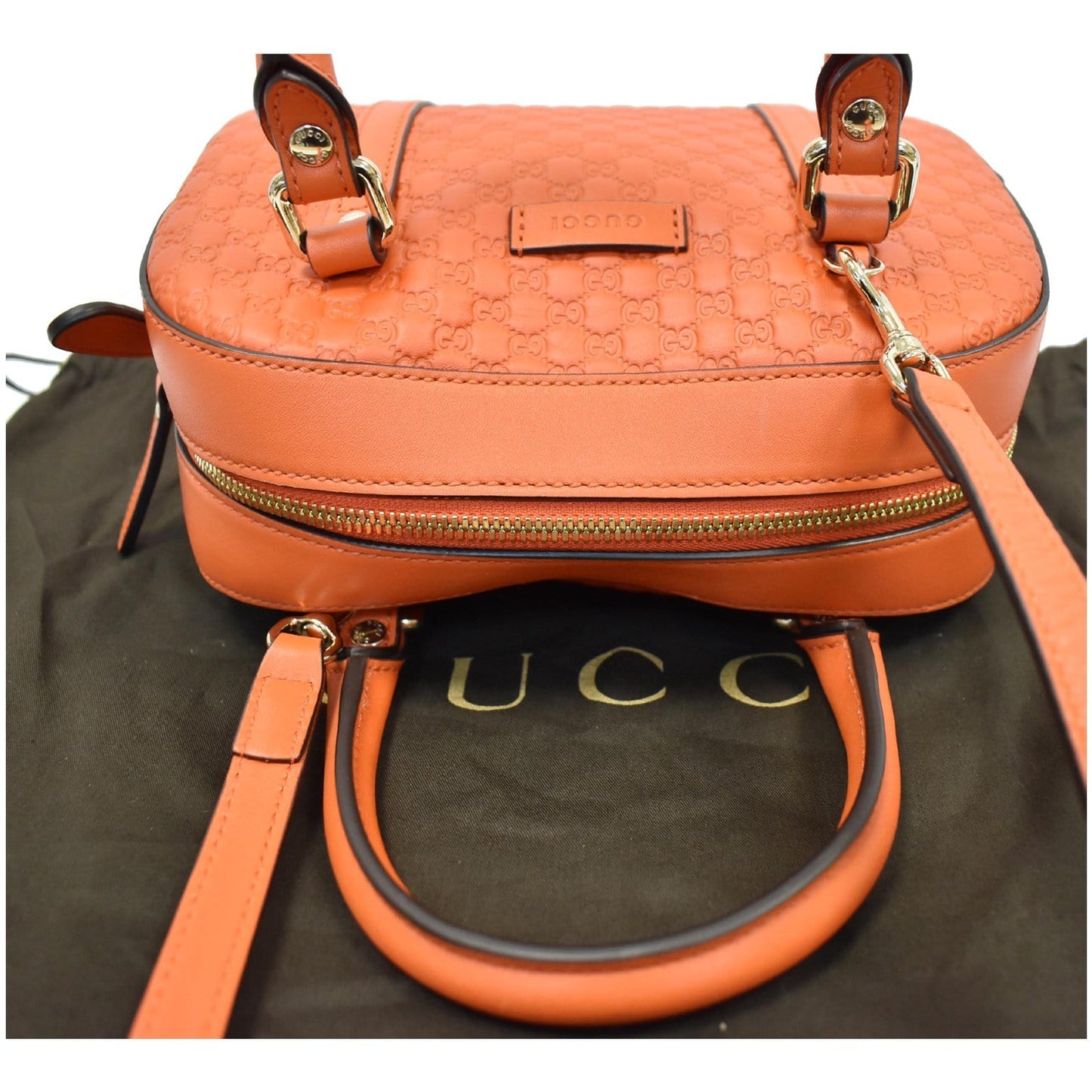 GUCCI Microguccissima Small Leather Crossbody Bag Orange 510289