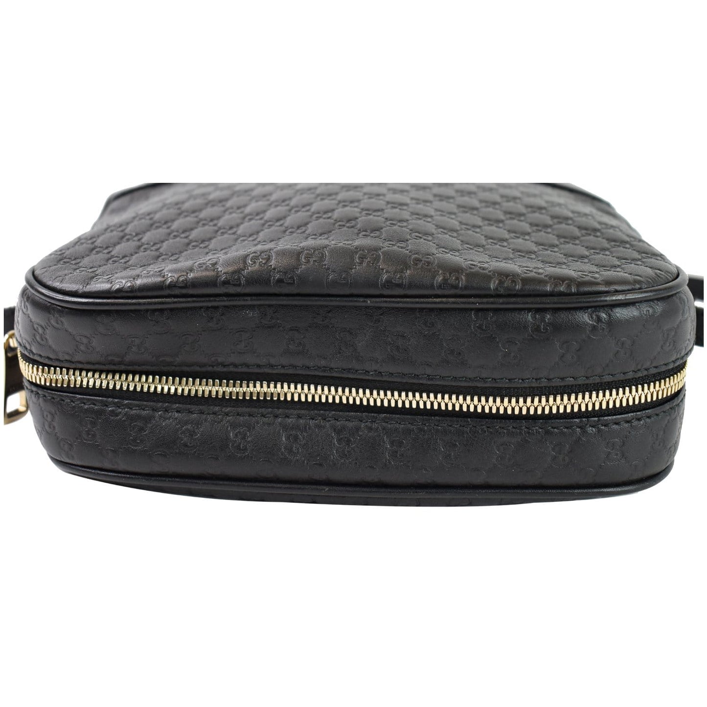 GUCCI Bree Micro GG Guccissima Leather Crossbody Bag Black 449413