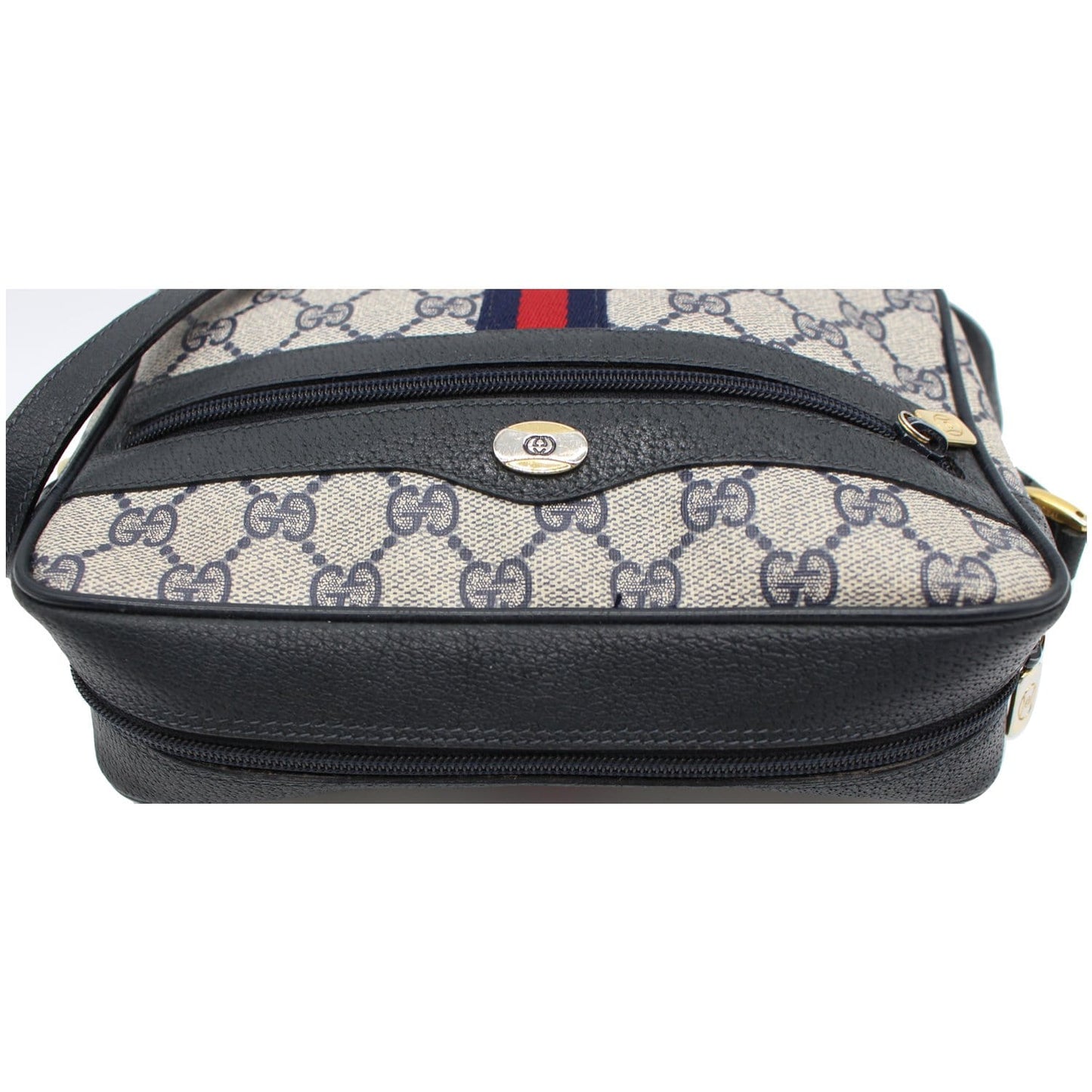 GUCCI Ophidia Vintage Supreme Canvas Shoulder Bag Black